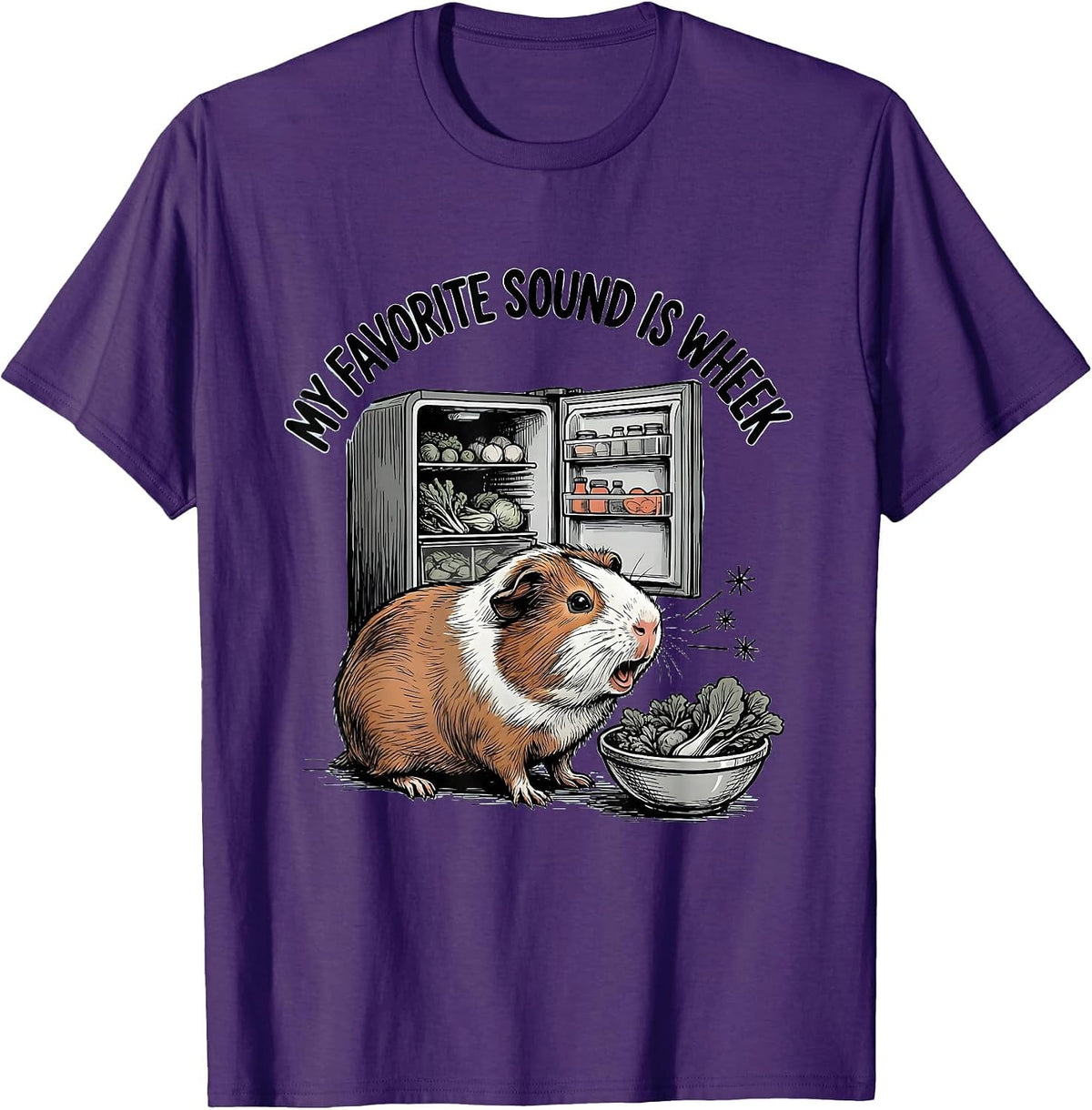 My Favorite Sound Is Wheek Funny Guinea Pig Cavy Lover Gift T-Shirt - Purple