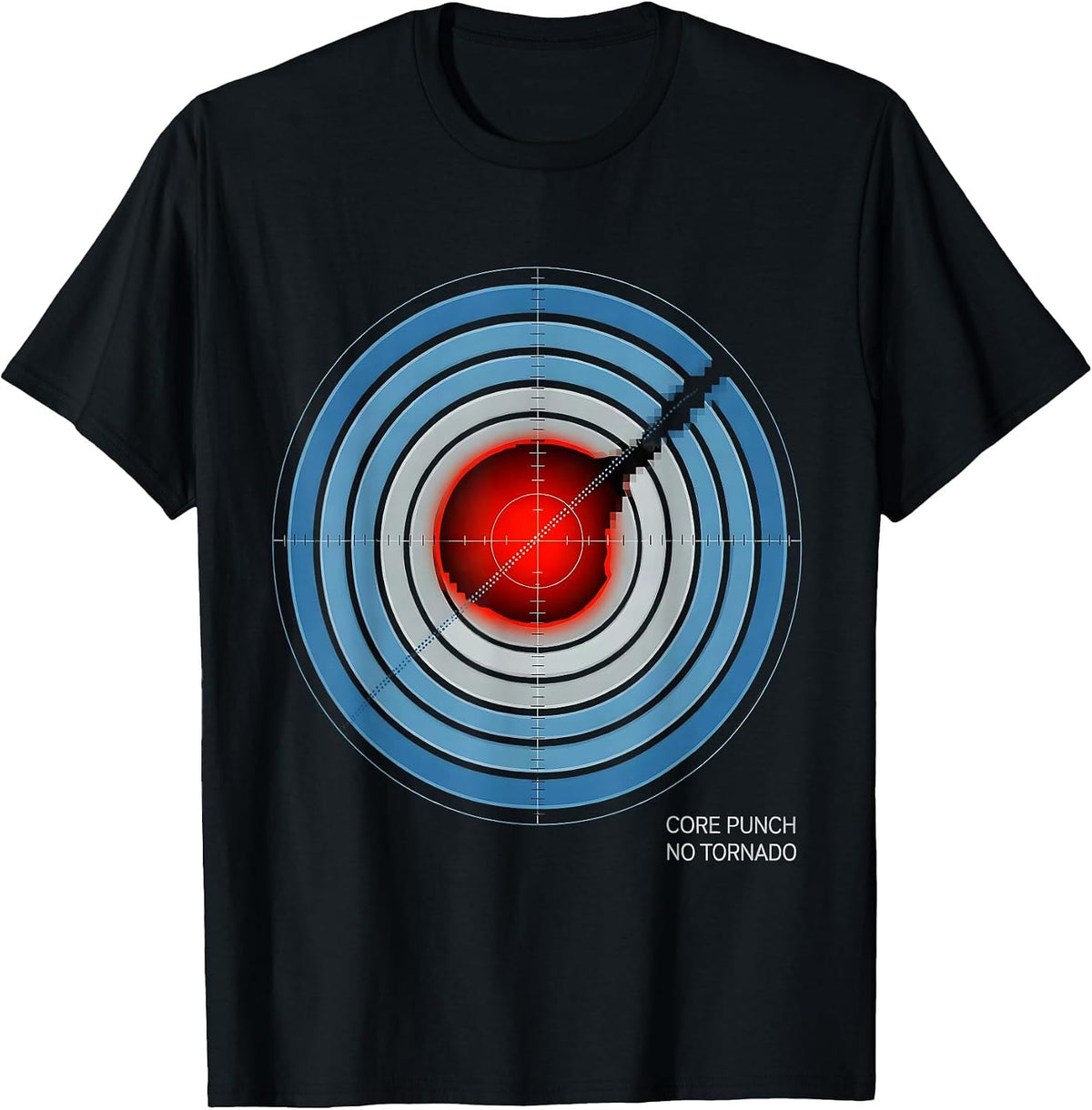 Men's Core Punch, No Tornado Funny Storm Chaser Meteorology T-Shirt - Black