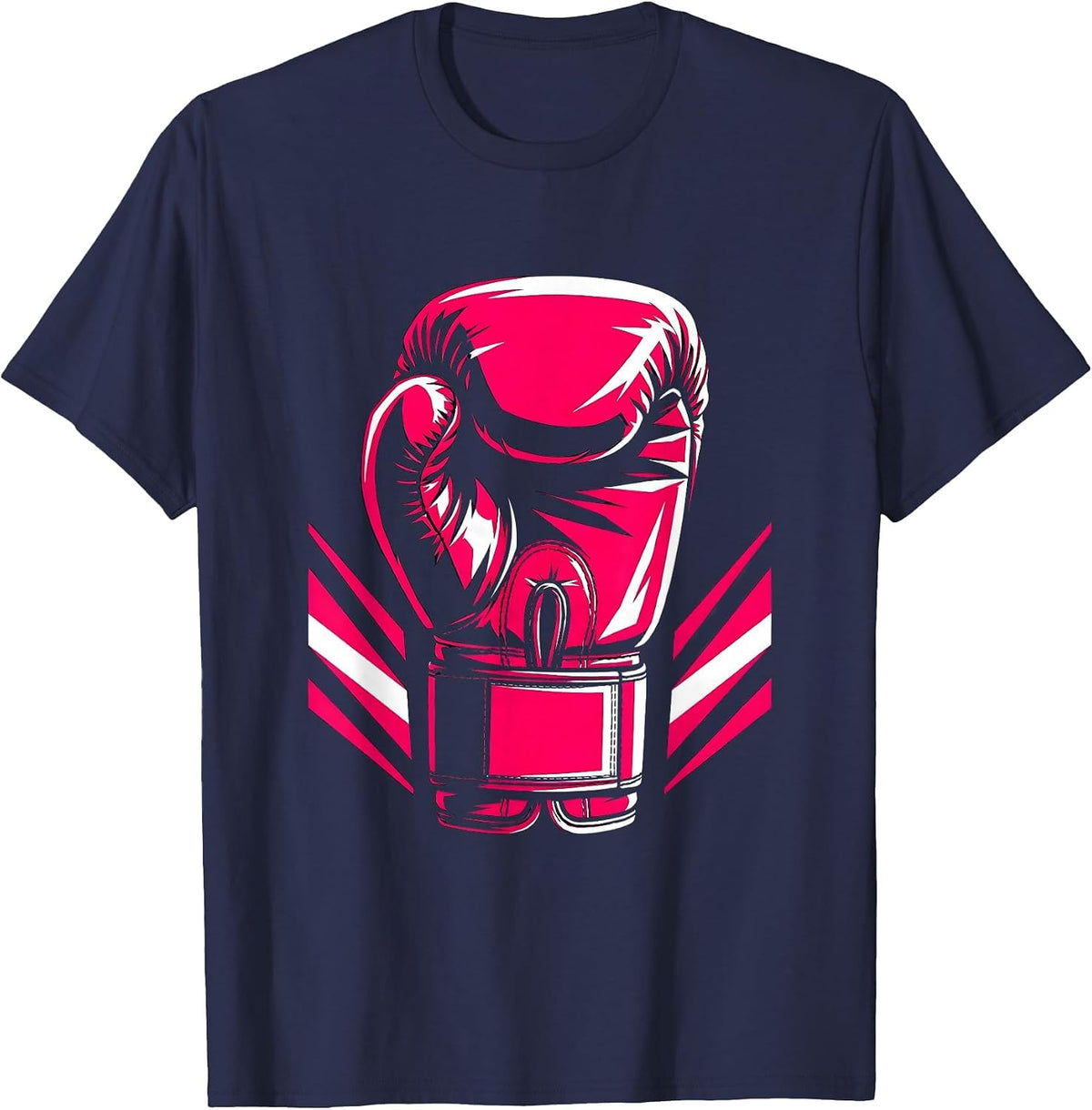Men's Pink Out Boxer Victory Raise Graphic Design T-Shirt - Navy Blue