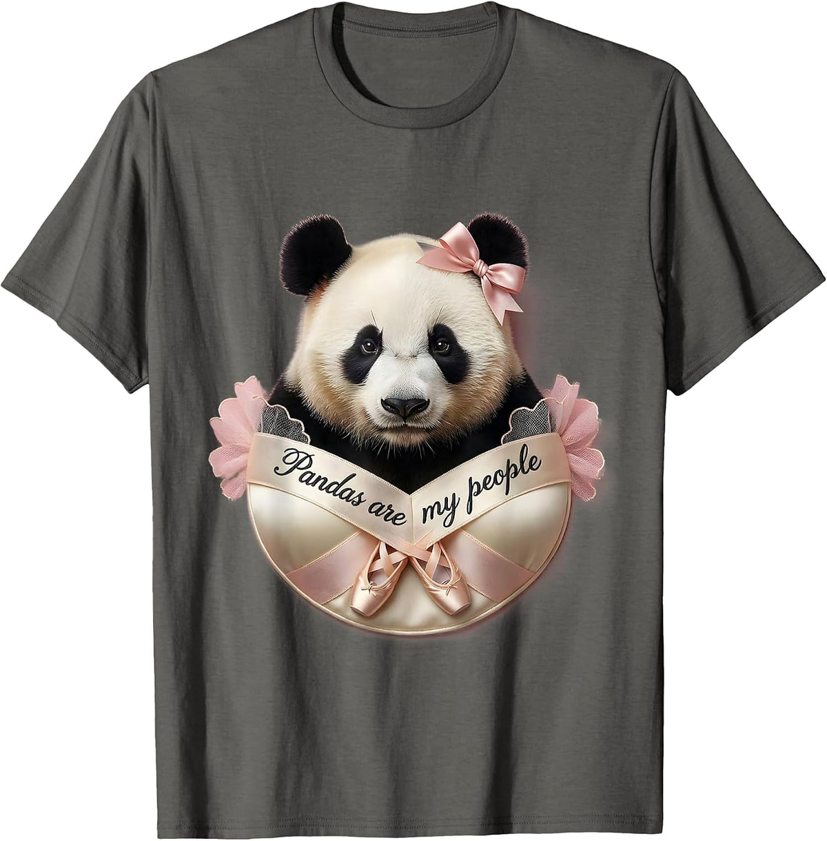 Men's Pandas Are My People Panda Lover Design T-Shirt - Asphalt Grey