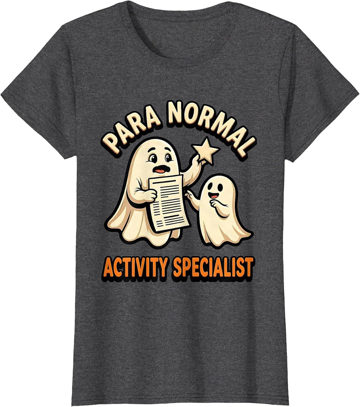 Women's Para Normal Activity Specialist Funny Ghost Paraprofessional T-Shirt - Dark Heather Grey