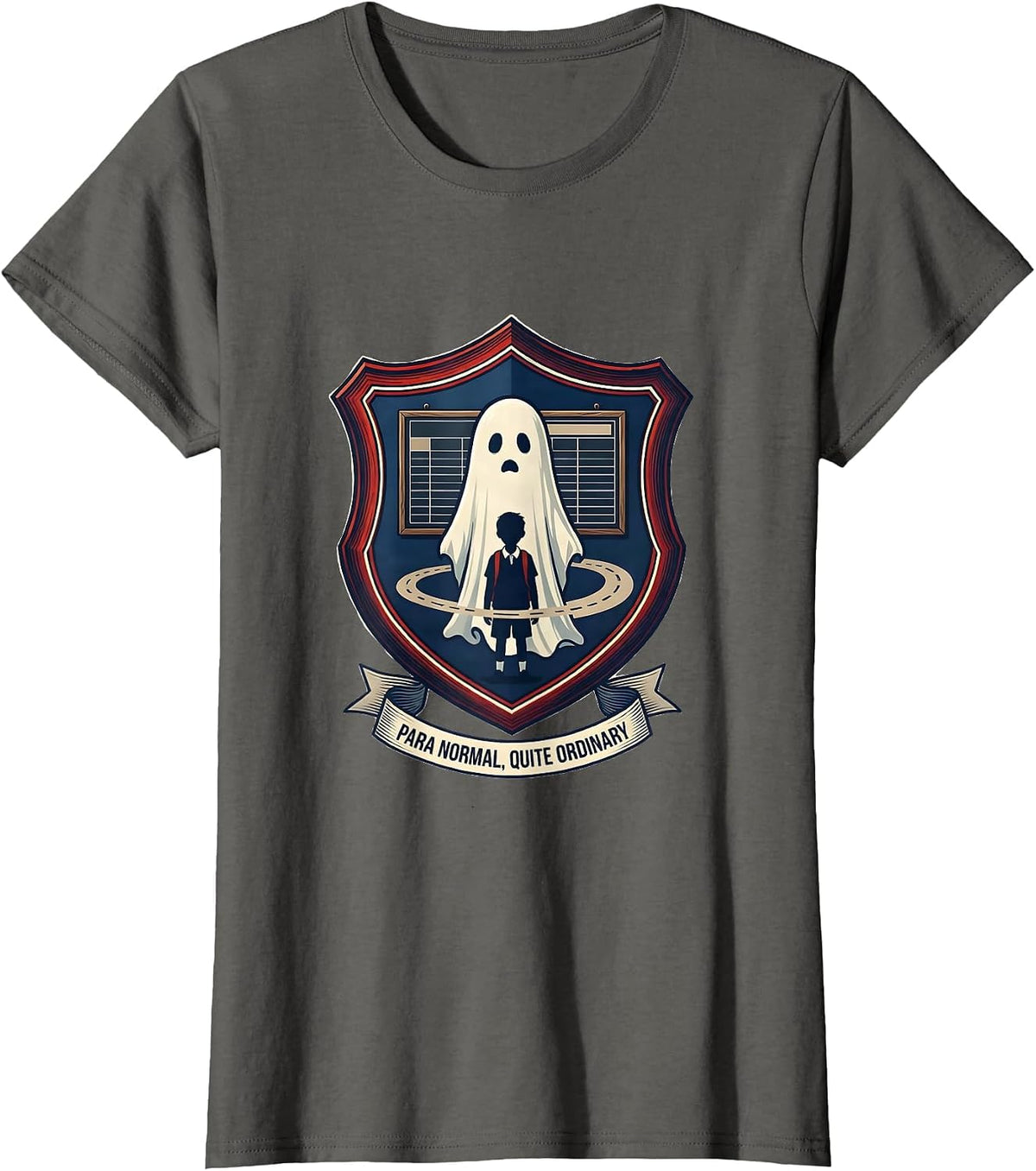 Women's Para Normal Quite Ordinary Ghost Para Paraprofessional T-Shirt - Asphalt Grey