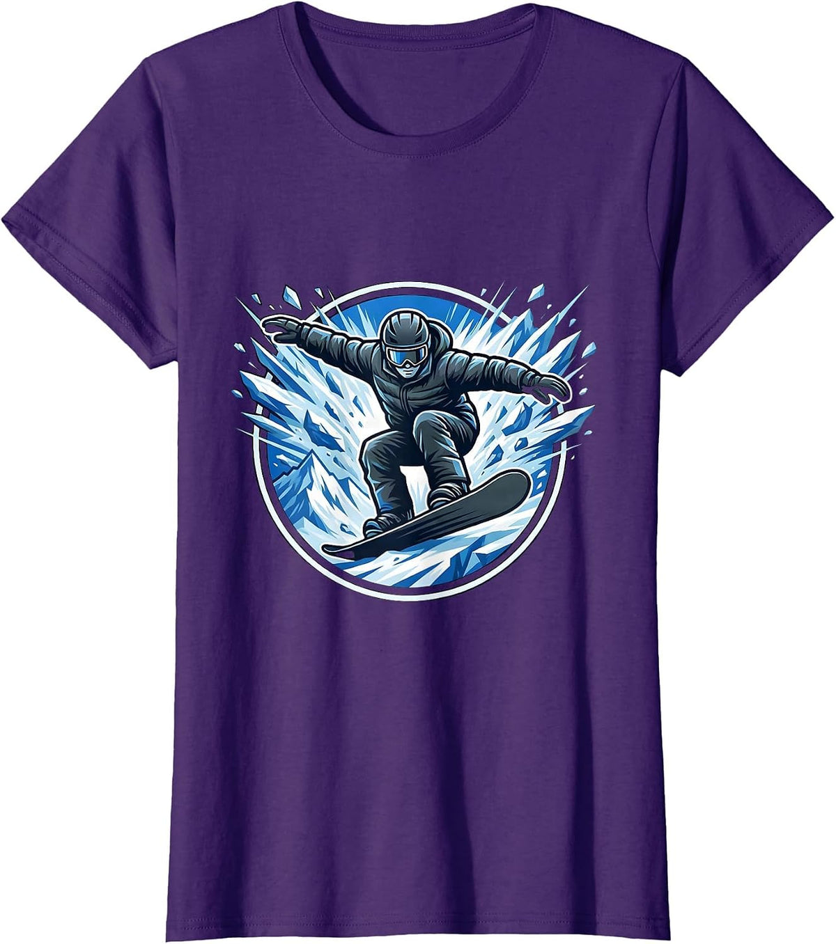 Women's Snowboarder Avalanche Wall Shred Graphic T-Shirt - Purple