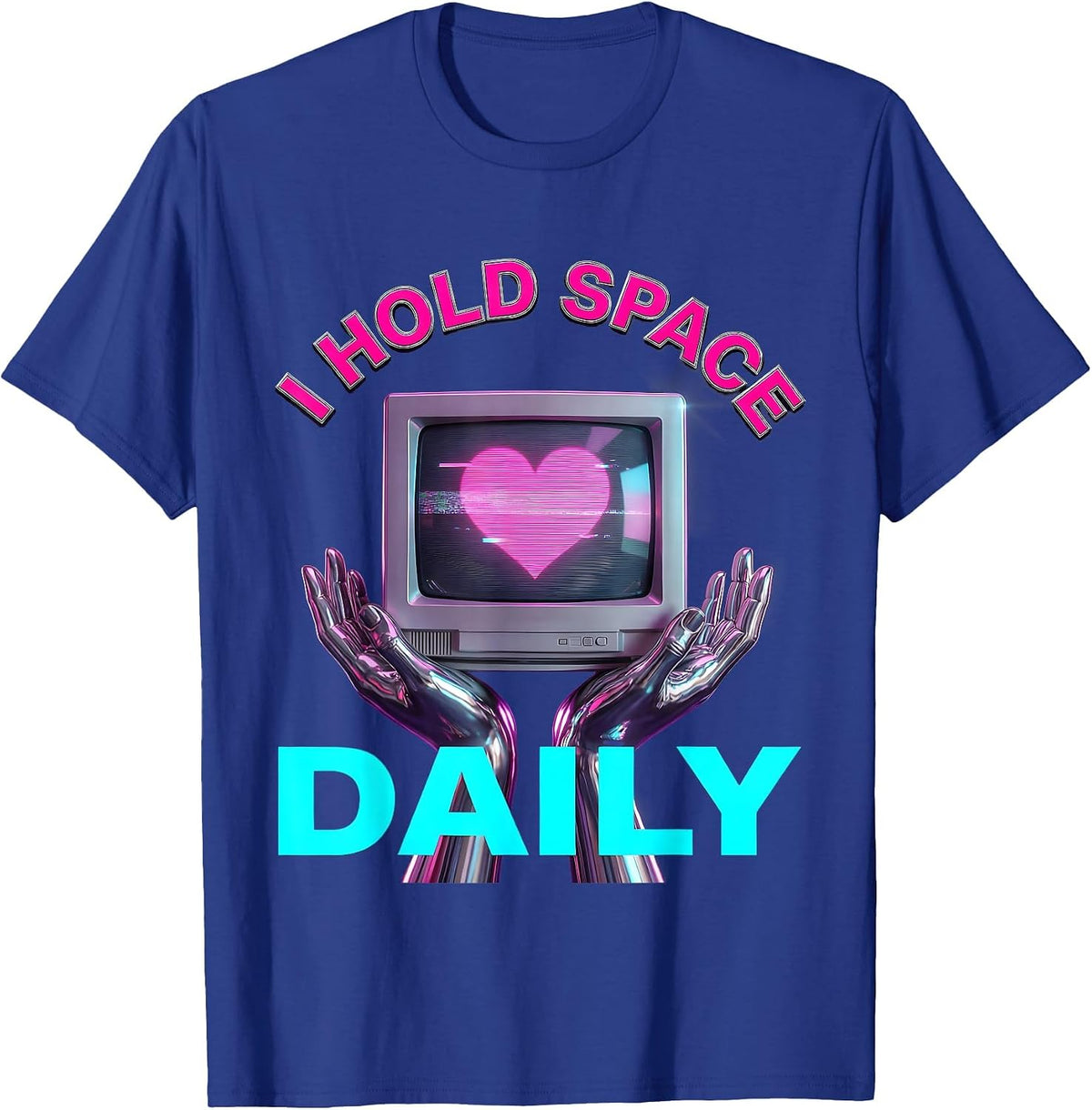 I Hold Space Daily Mindfulness Counselor Design T-Shirt - Royal Blue