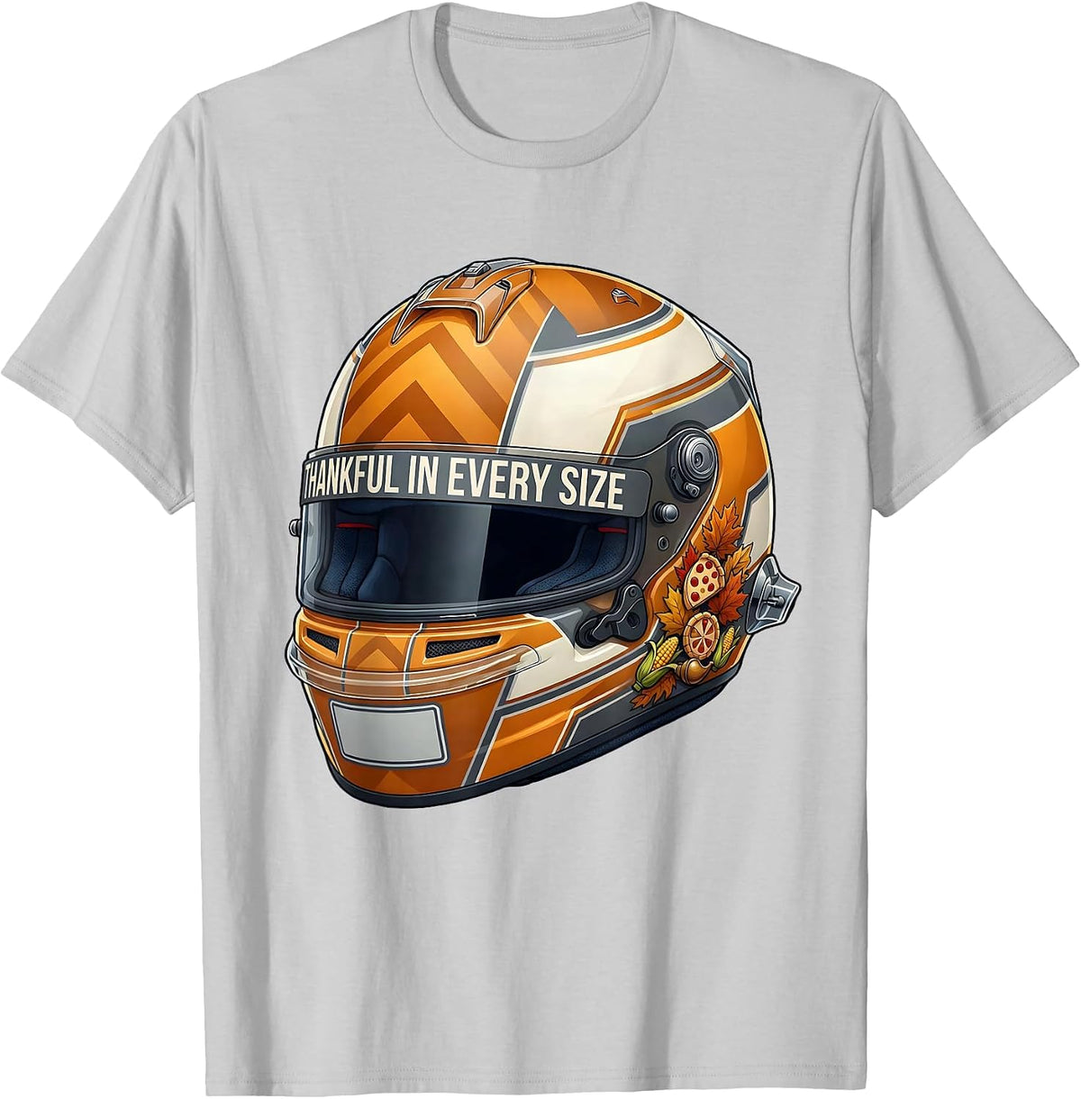 Men's Thankful in Every Size Plus Thanksgiving Design T-Shirt - Silver Grey