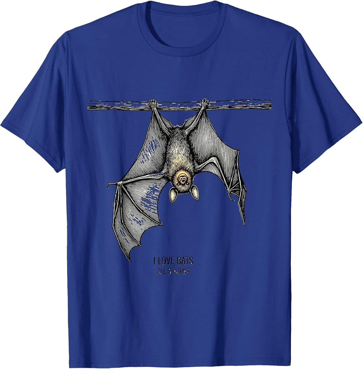 I Love Bats All Seasons Vintage Bat Lover Halloween Nature T-Shirt - Royal Blue