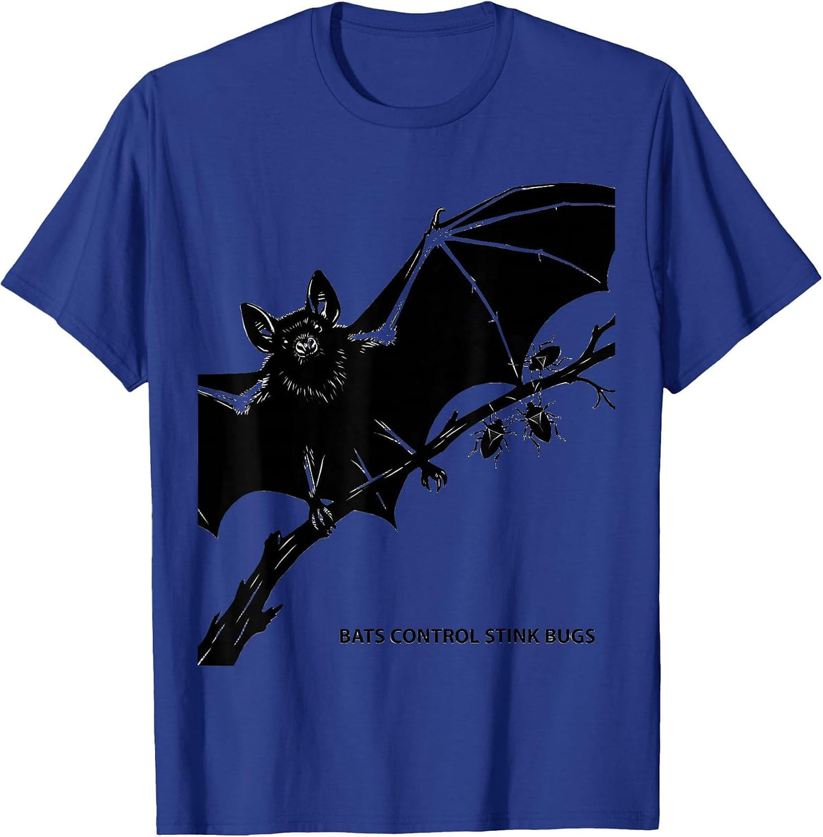Bats Control Stink Bugs Vintage Gothic Bat Lover Halloween T-Shirt - Royal Blue