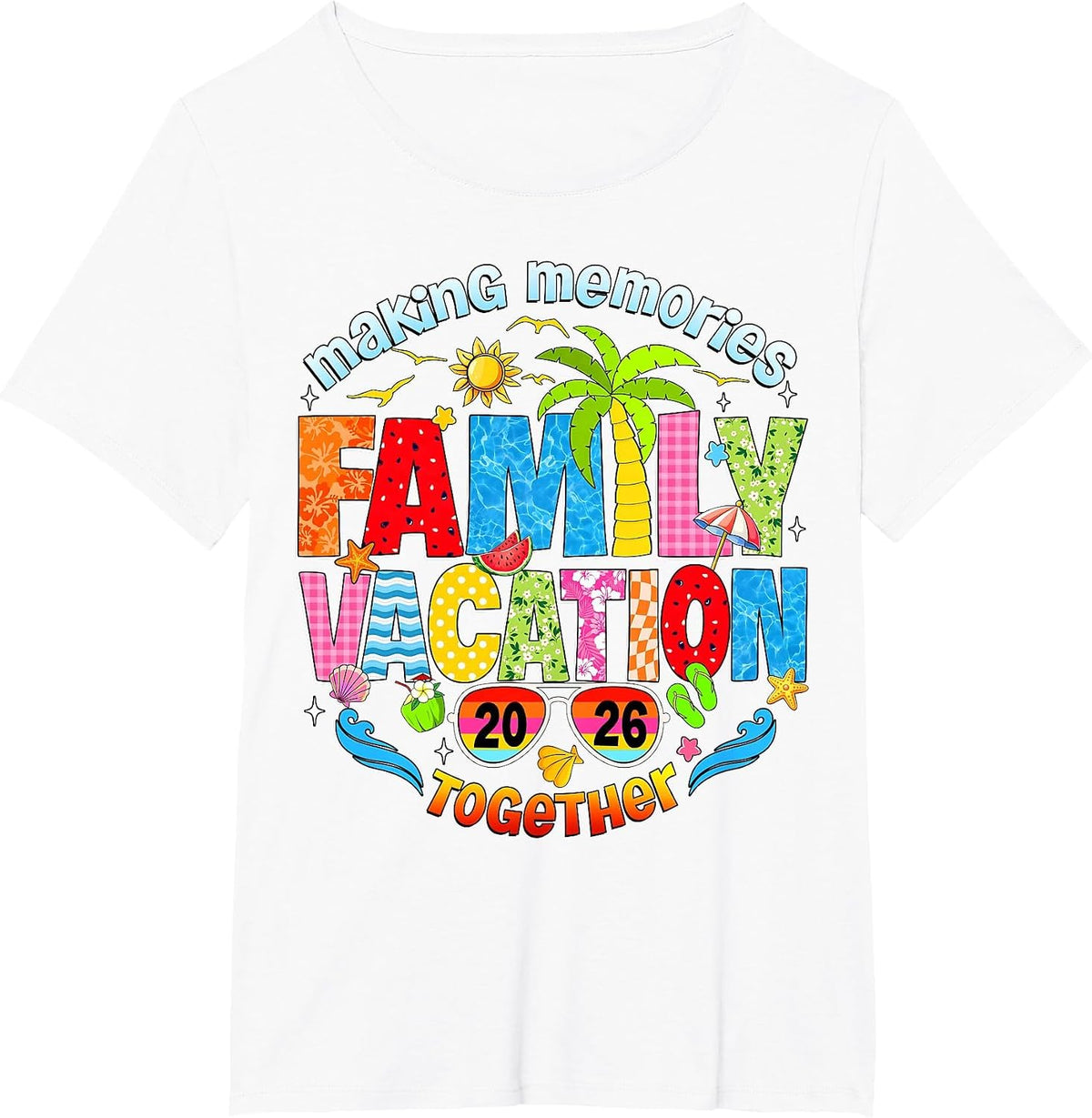 Family Vacation 2026 Summer Beach Matching Family Men Women T-Shirt - White