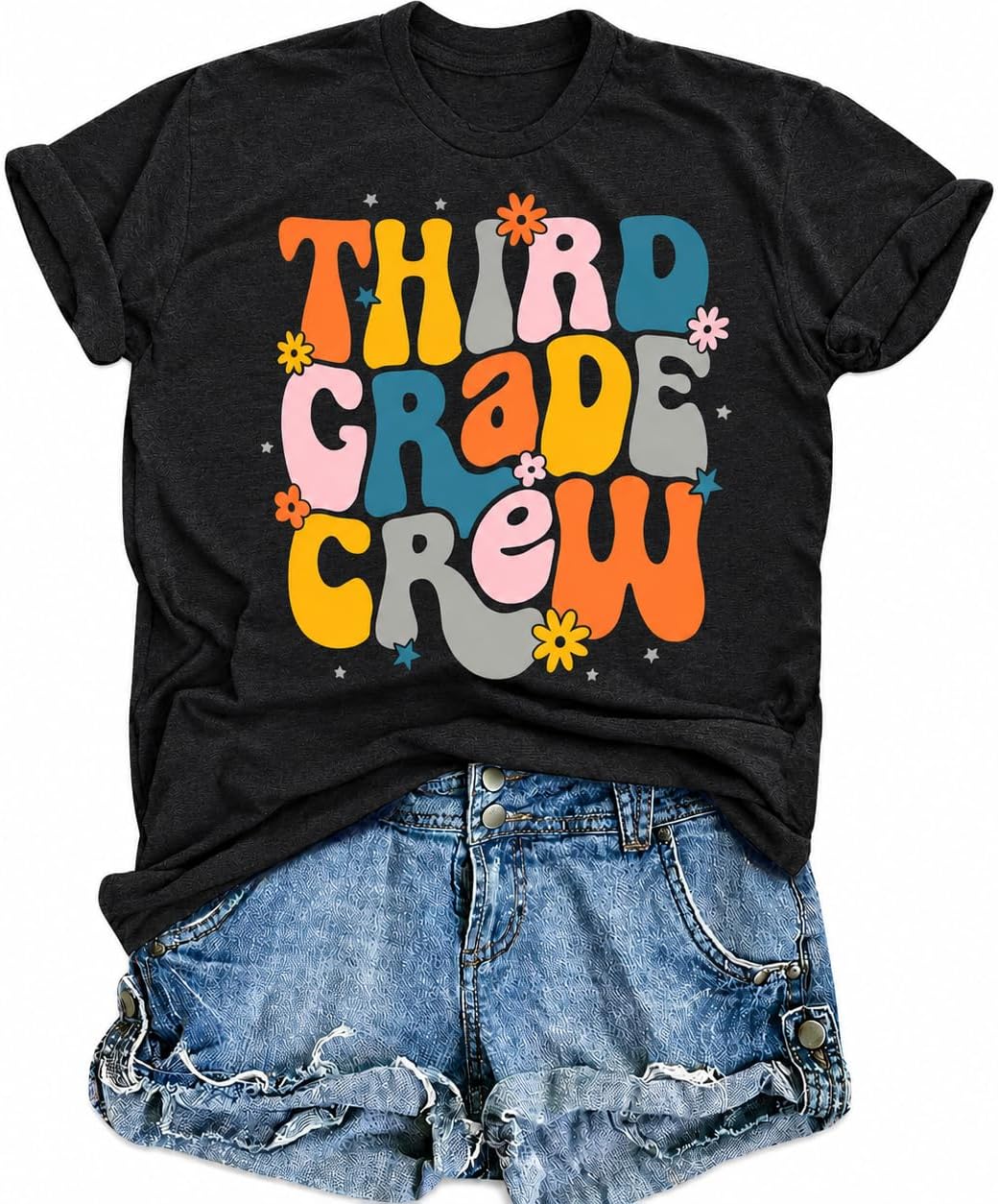 Kindergarten Teacher Shirts for Women Kindergarten Crew T Shirt First Day of School First Third Grade Teacher Tee Top -