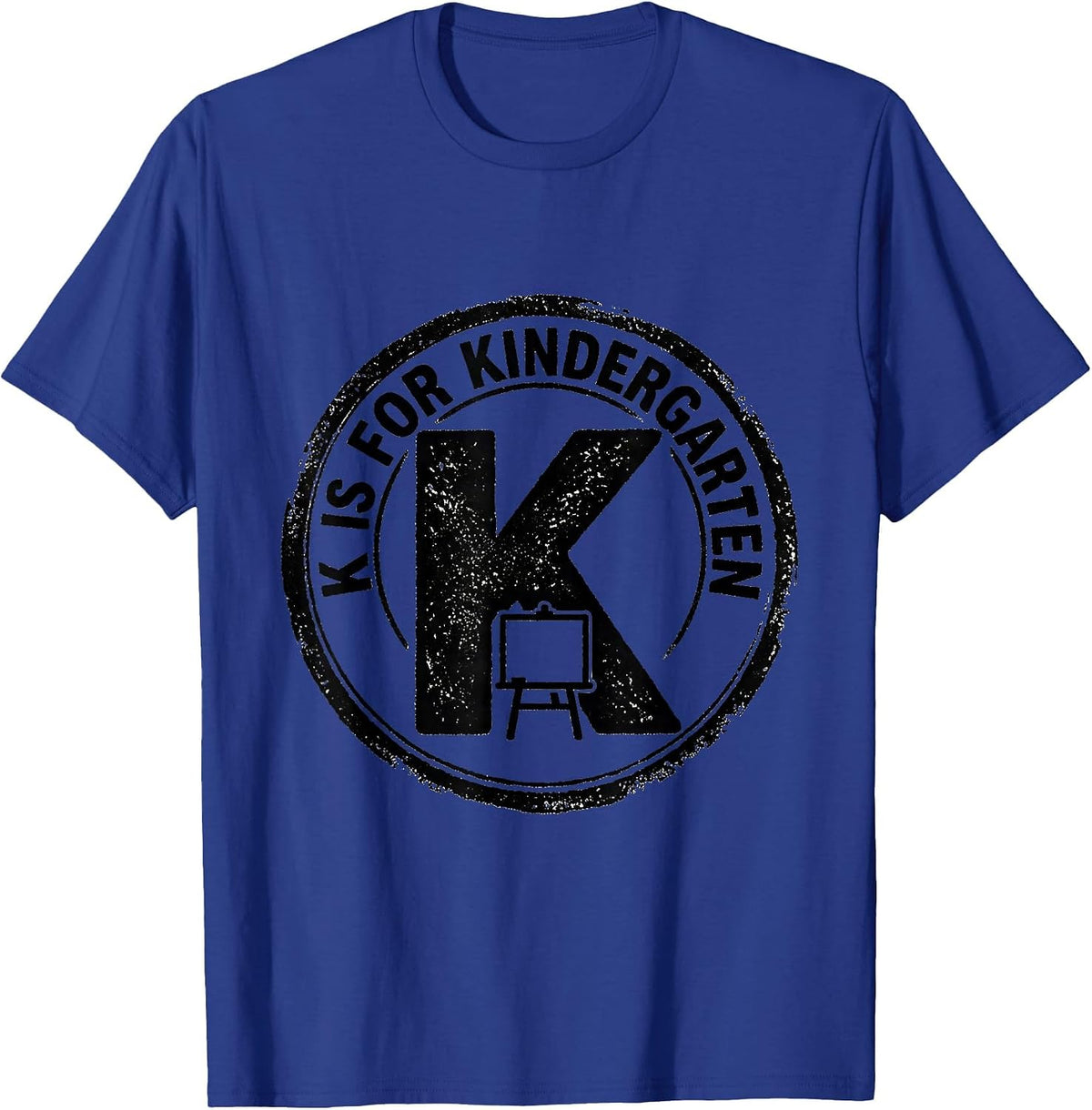 K Is For Kindergarten Teacher Back To School Rubber Stamp T-Shirt - Royal Blue