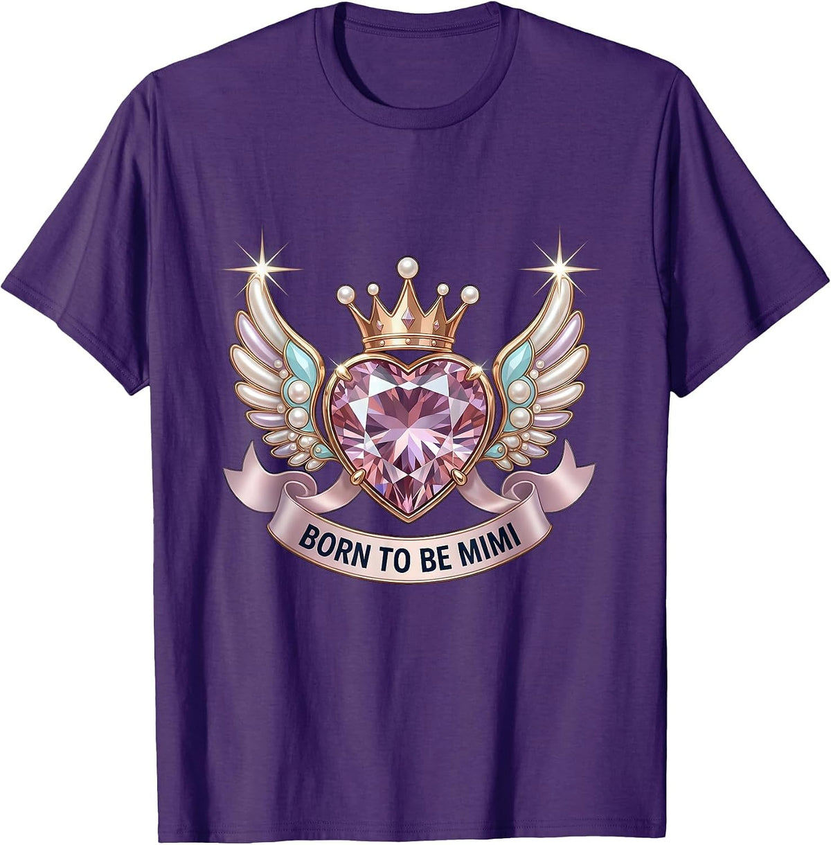 Men's Born to Be Mimi Grandma Gift Design T-Shirt - Purple