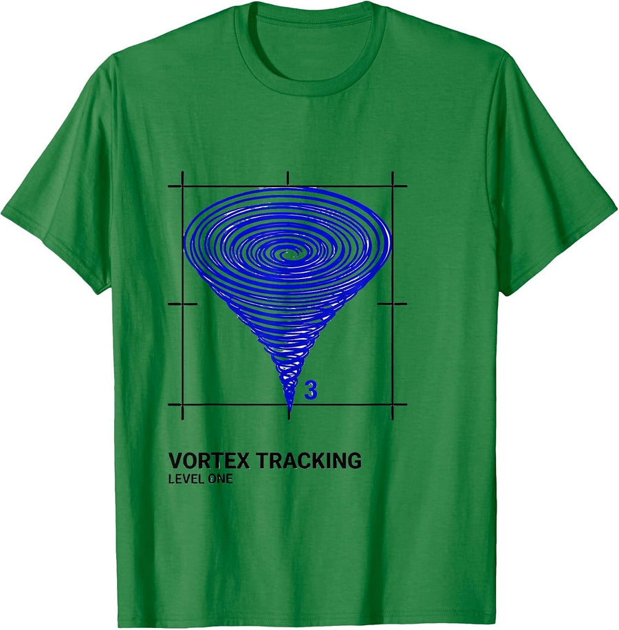 Men's Vortex Tracking Level One Funny Storm Chaser Meteorology T-Shirt - Kelly Green