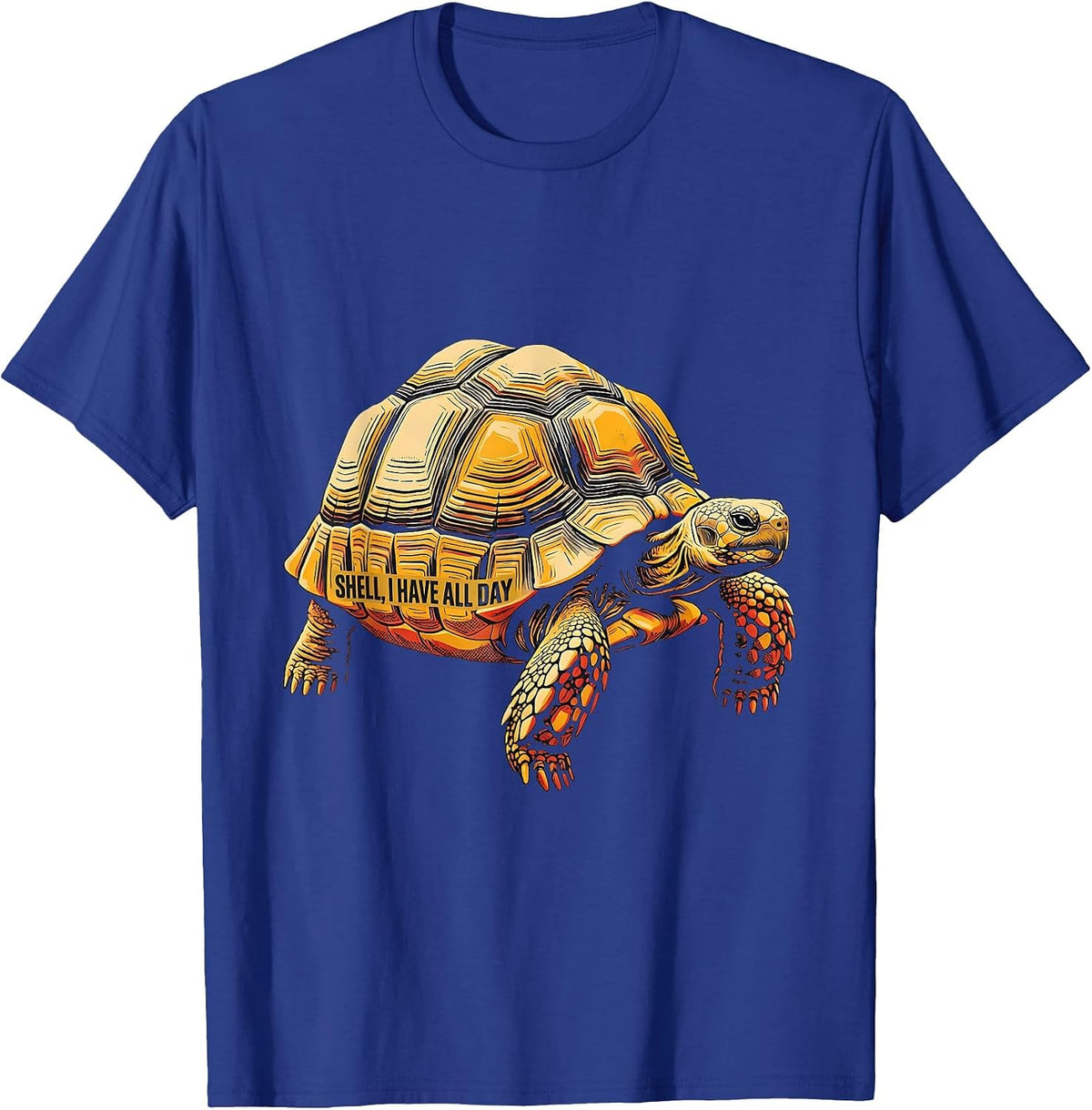 Men's Shell I Have All Day Funny Tortoise Lover Pet Humor T-Shirt - Royal Blue
