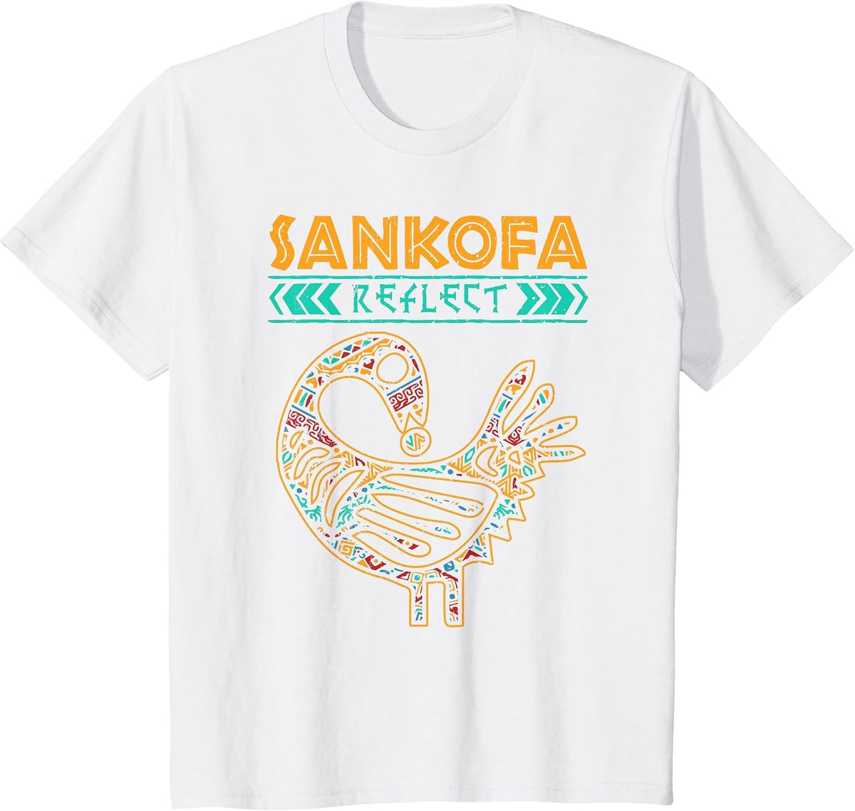 Sankofa Reflect On Akan Symbol African Heritage Wisdom T-Shirt - White