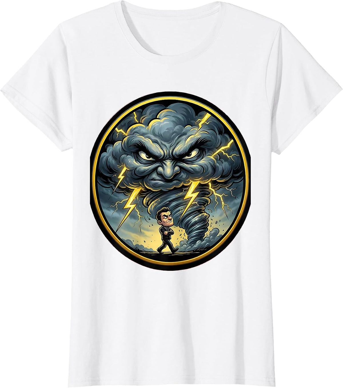 Foolish Mortals Storm Chaser Graphic Design T-Shirt - White