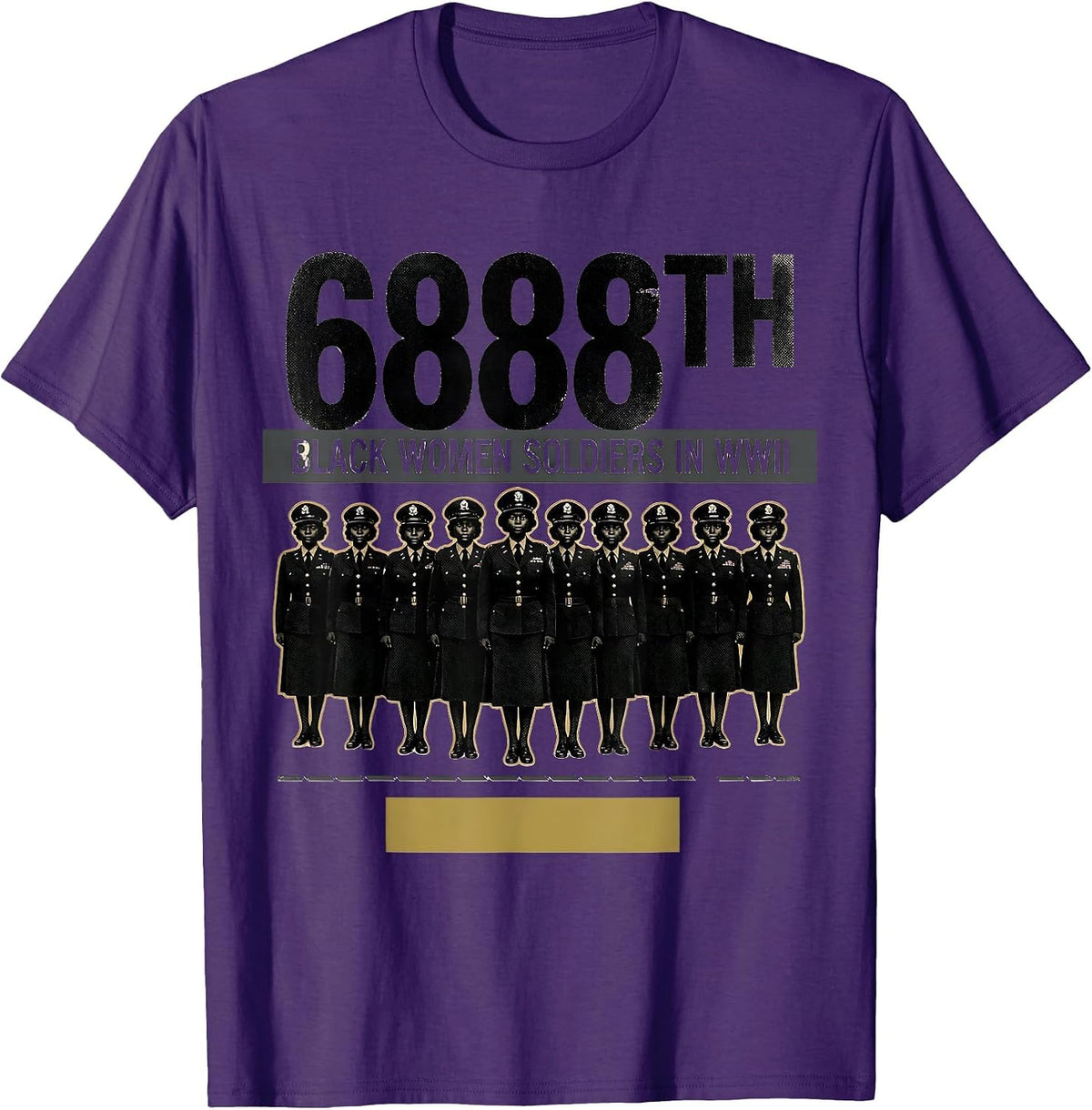 Men's 6888TH Black Women Soldiers In Wwii Historical Tribute T-Shirt - Purple
