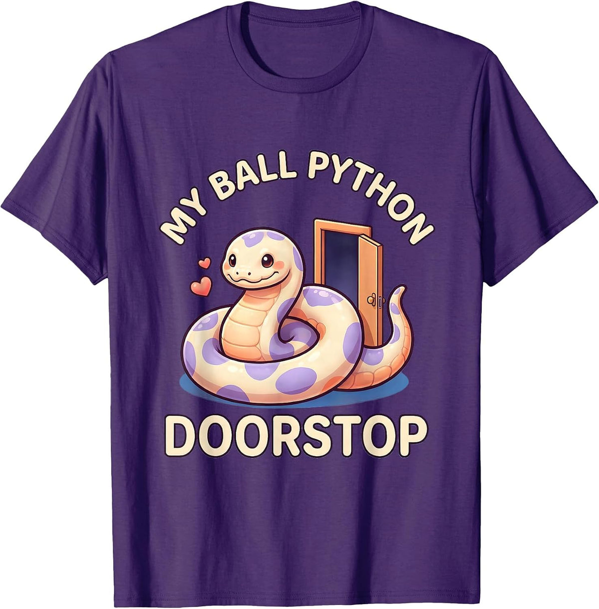 Men's My Ball Python Doorstop Cute Kawaii Reptile Lover Snake T-Shirt - Purple