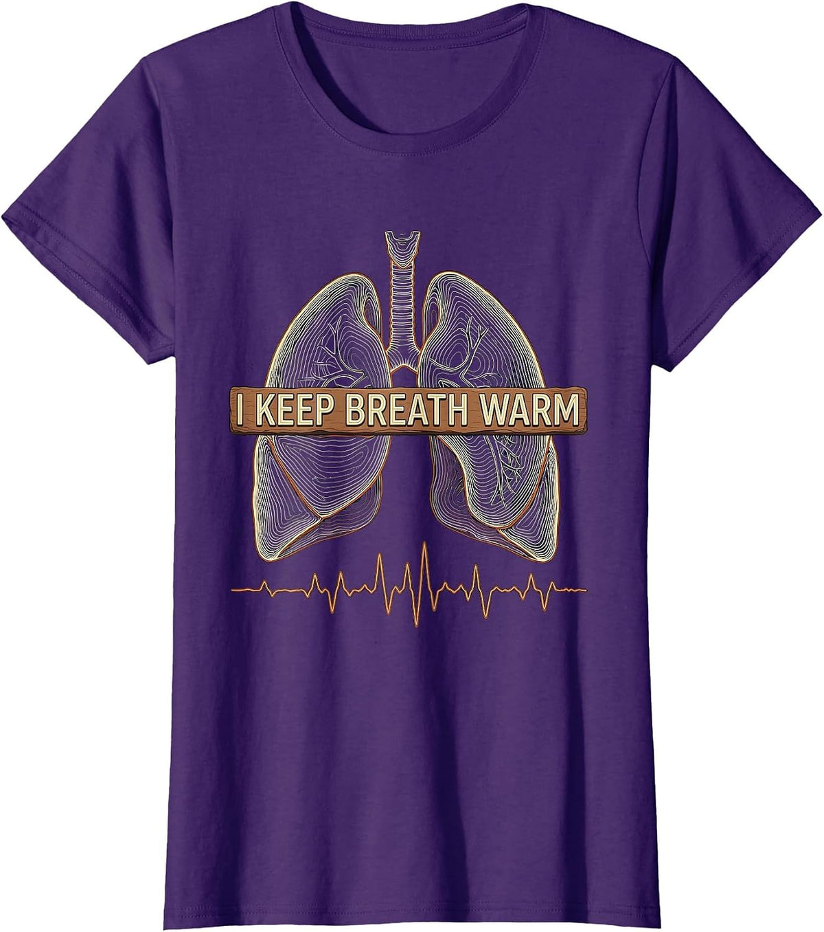 Women's I Keep Breath Warm Topographic Contour Respiratory Therapist T-Shirt - Purple