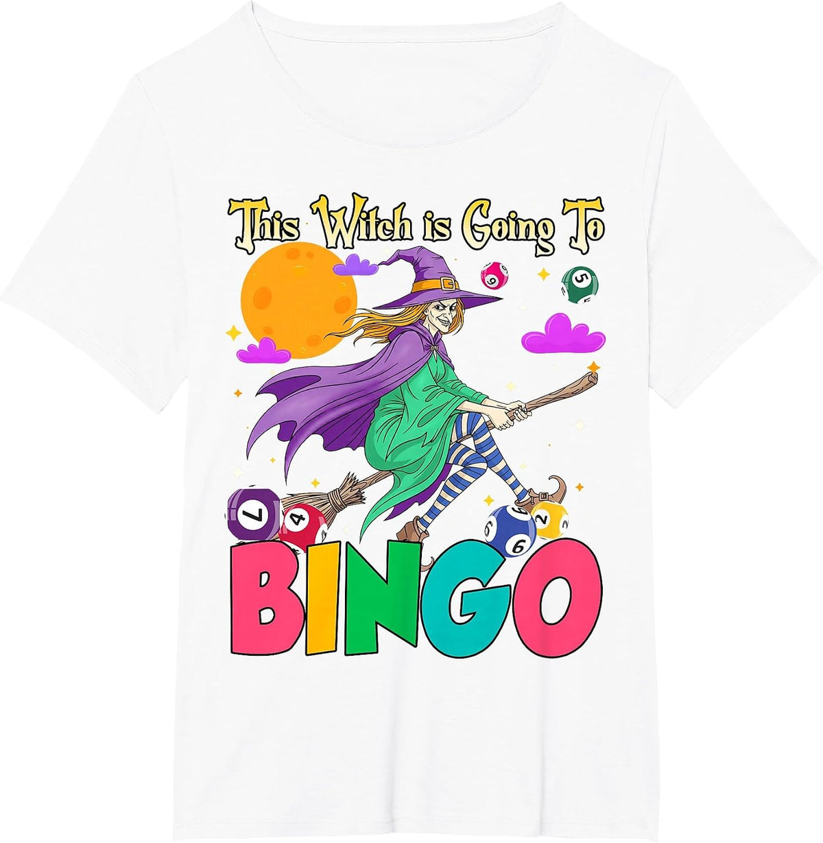 Halloween This Witch is Going to Bingo T-Shirt - White