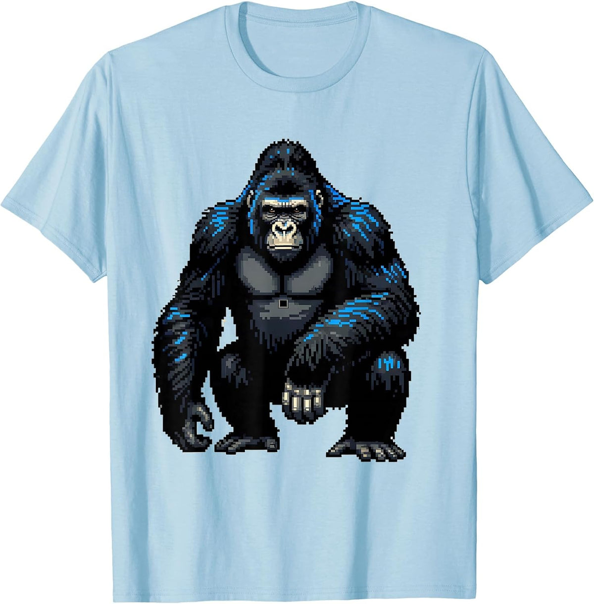 Men's Pixelated Gorilla Halloween Costume Meme Humor T-Shirt - Baby Blue