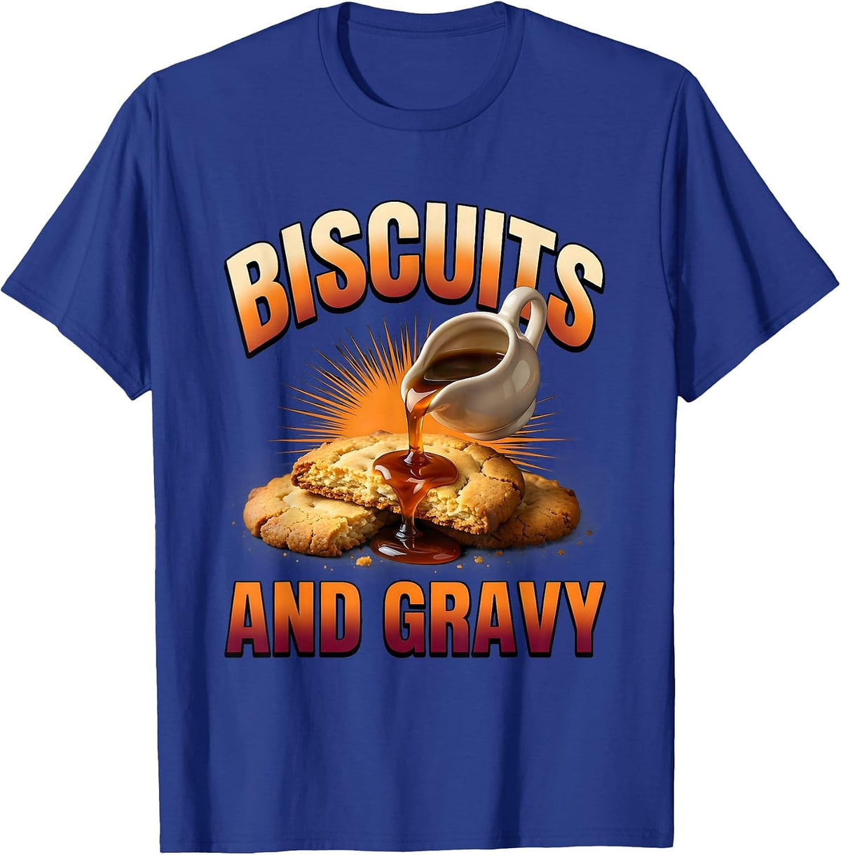 Biscuits and Gravy Bootleg 90's Rap Rock Vintage Funny T-Shirt - Royal Blue