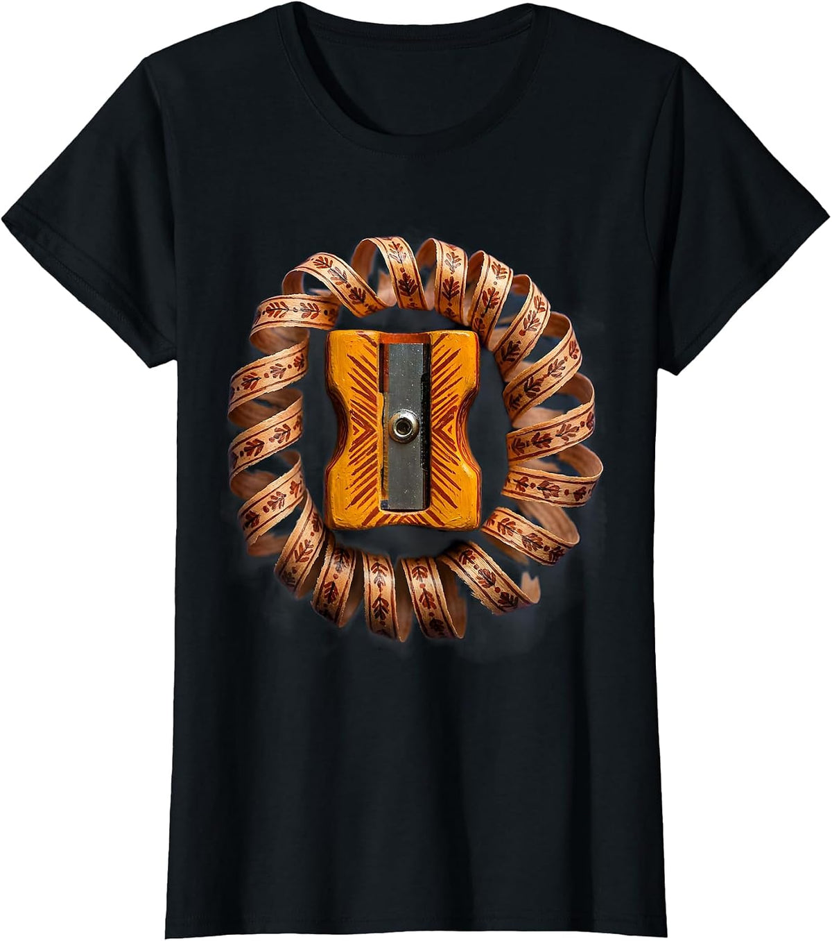 Women's Kindergarten Teacher Pencil Sharpener Art T-Shirt - Black