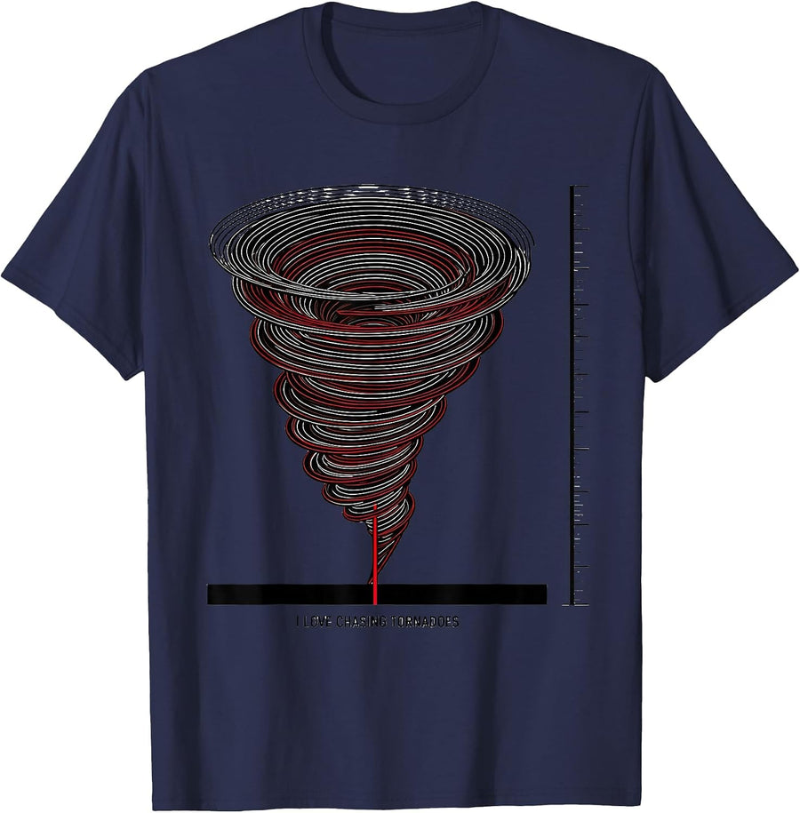 I Love Chasing Tornadoes Meteorology Storm Chaser Enthusiast T-Shirt - Navy Blue