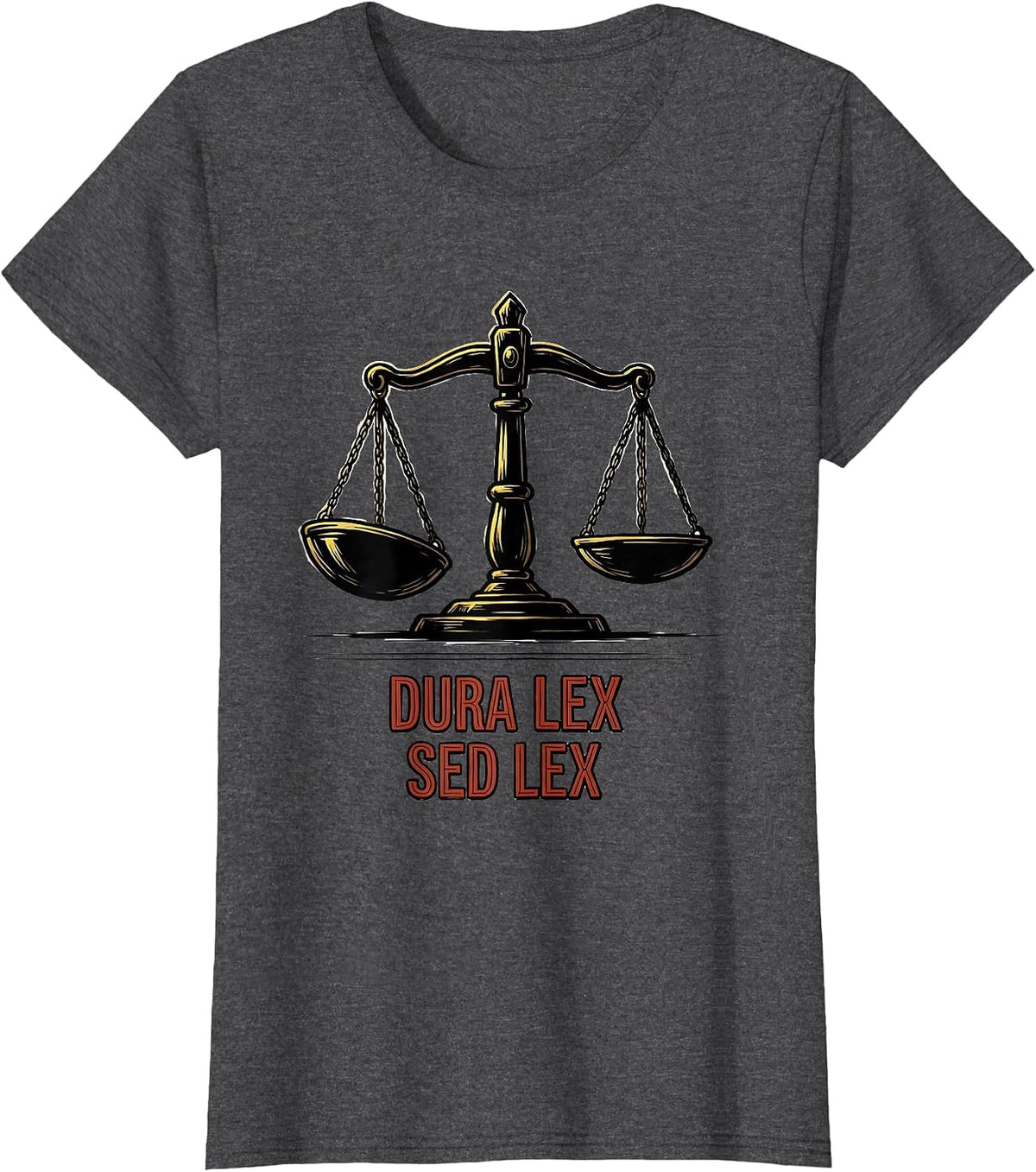 Women's Dura Lex Sed Lex Roman Empire SPQR History Meme Humor T-Shirt - Dark Heather Grey