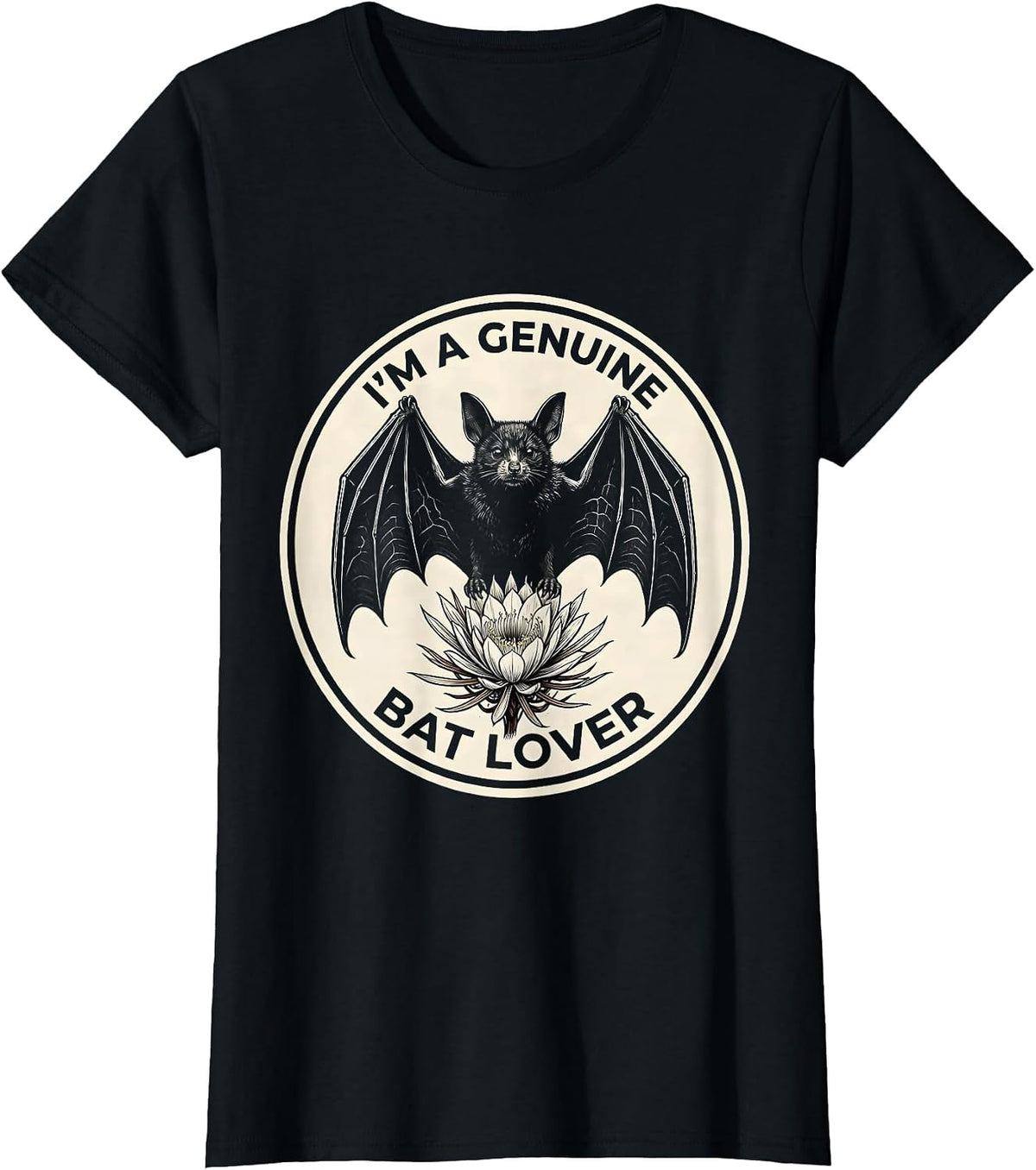 I'm A Genuine Bat Lover Vintage Bat Lover Halloween Nature T-Shirt - Black