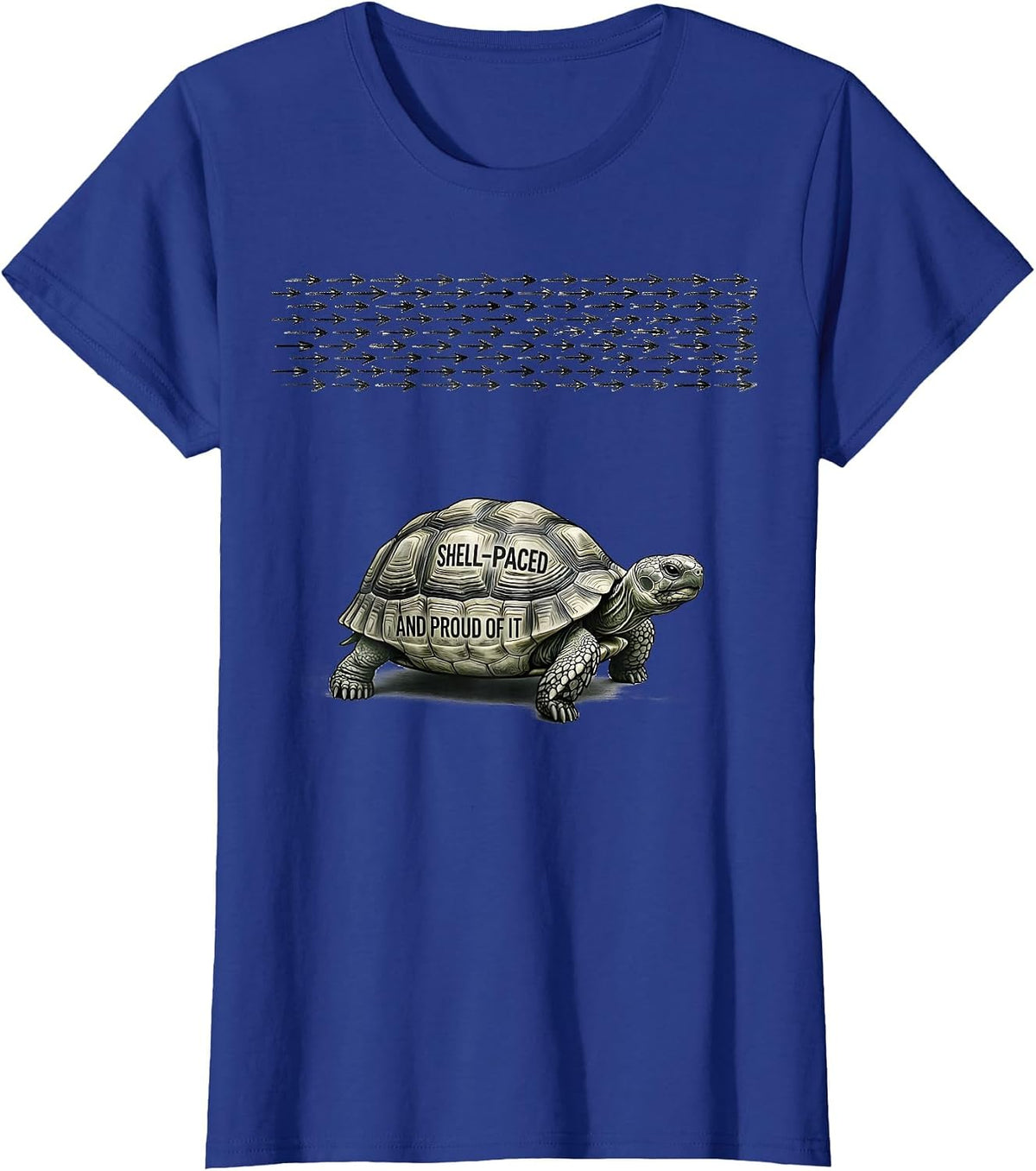 Women's Shell-Paced And Proud Of It Funny Tortoise Lover Humor T-Shirt - Royal Blue