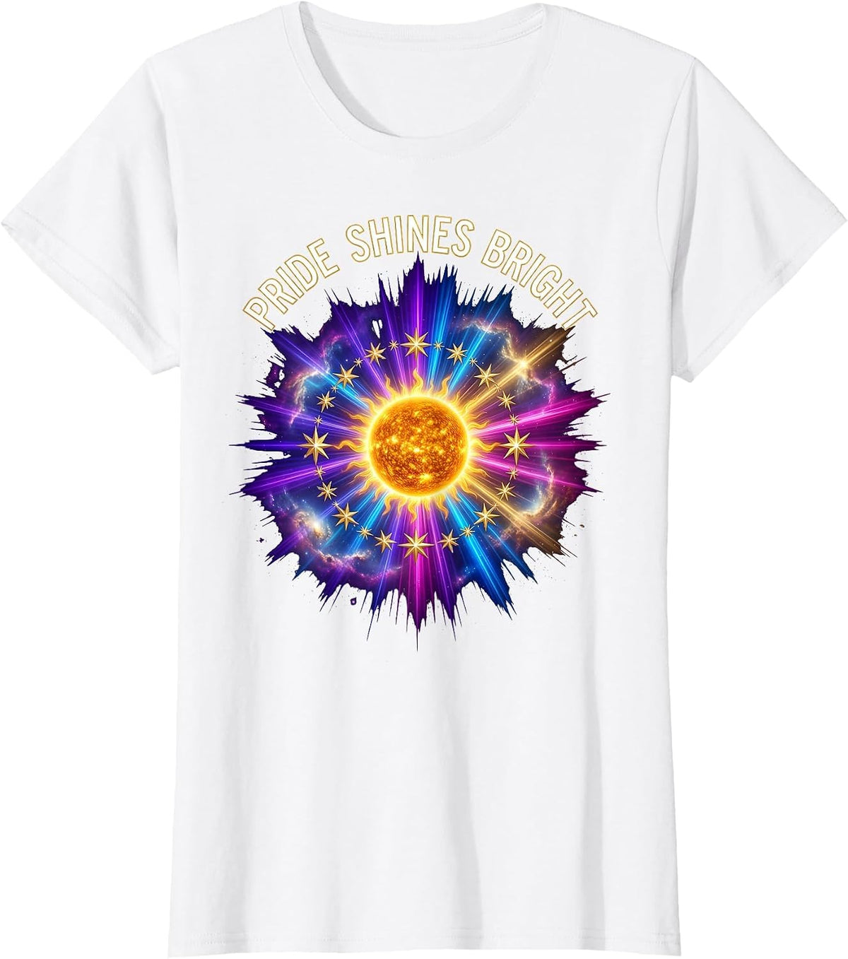 Pride Shines Bright Celebration Design T-Shirt - White