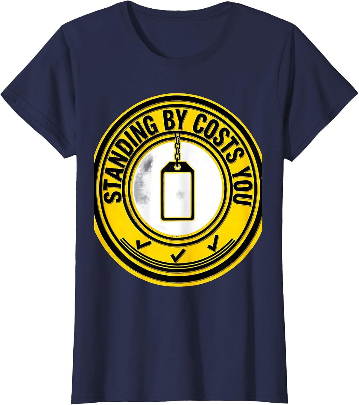 Women's Standing By Costs You Funny Plumber Pipefitter Occupation T-Shirt - Navy Blue