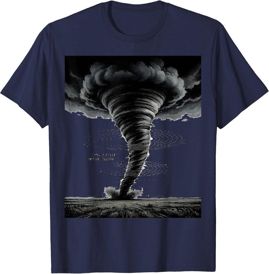 I Would Choose Tornado Chasing Monochromatic Storm Chaser T-Shirt - Navy Blue