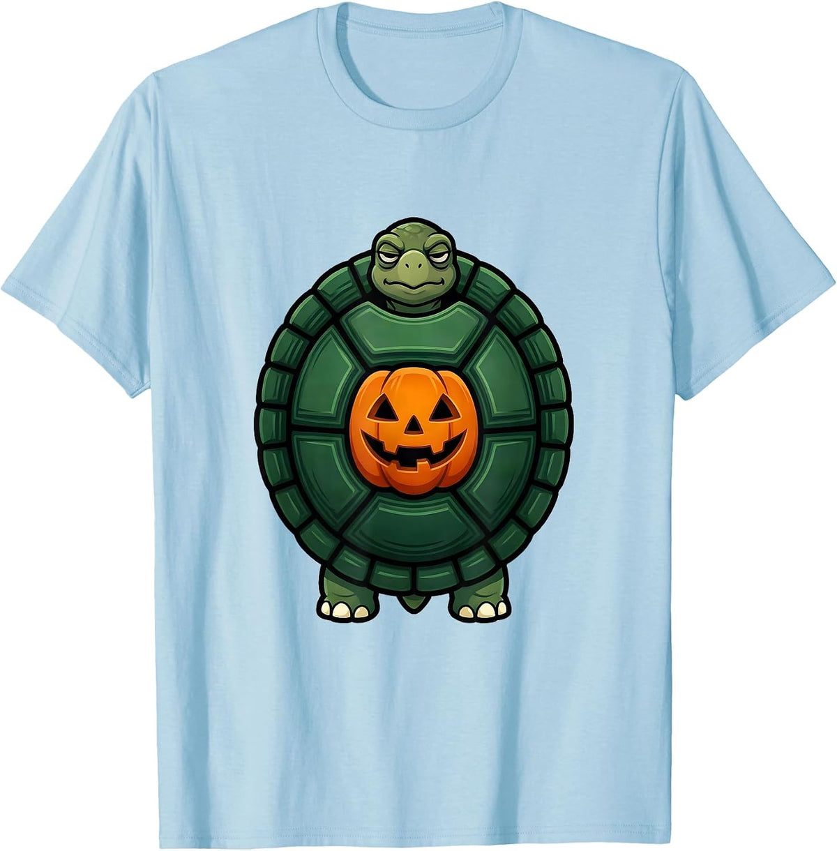 Men's Badge Tortoise Shell Halloween Costume Whimsical Turtle T-Shirt - Baby Blue