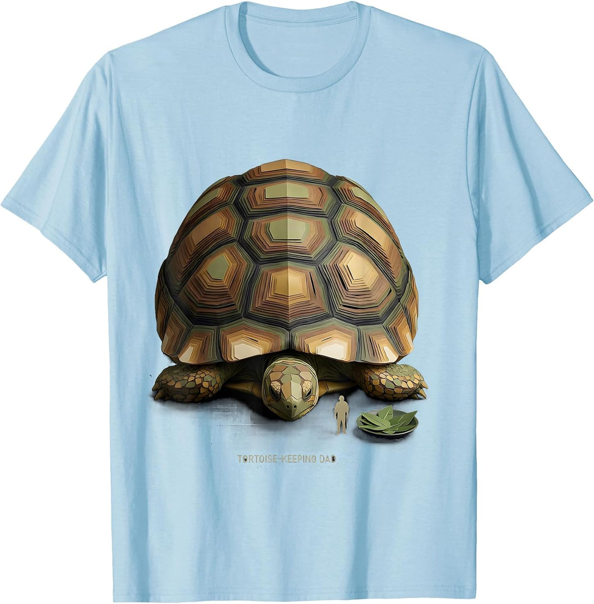 Tortoise-Keeping Dad Funny Pet Lover Gift for Dads T-Shirt - Baby Blue