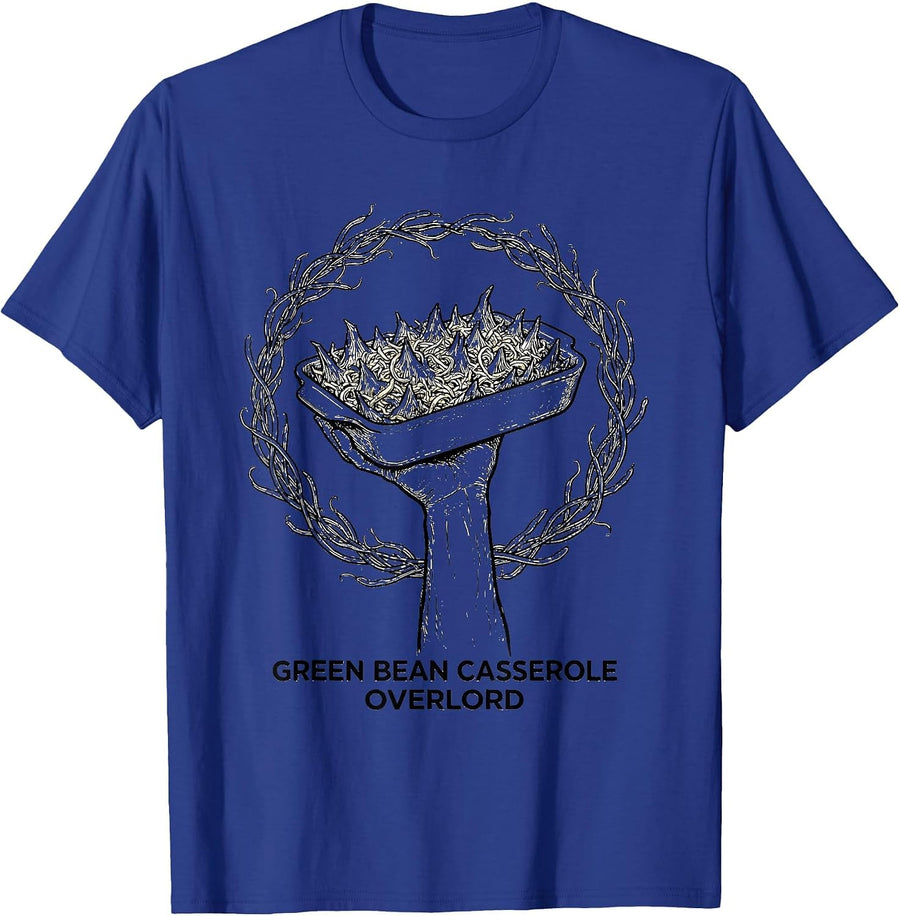 Green Bean Casserole Overlord Funny Thanksgiving Cooking T-Shirt - Royal Blue