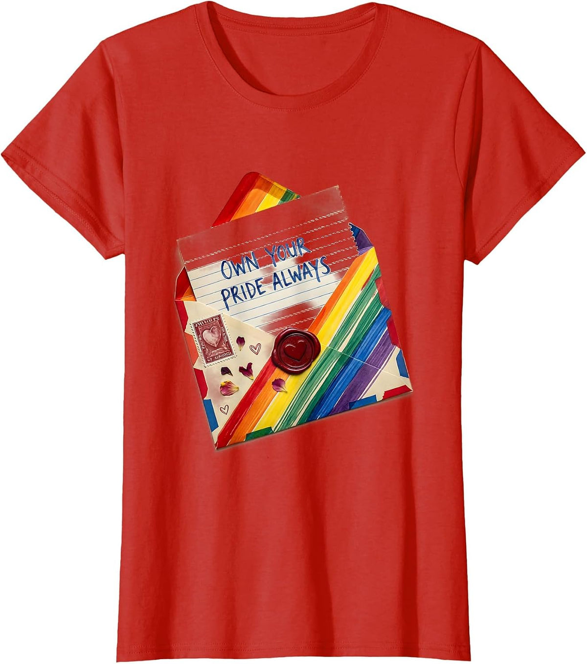 Own Your Pride Always Pride Flag Design T-Shirt - Red