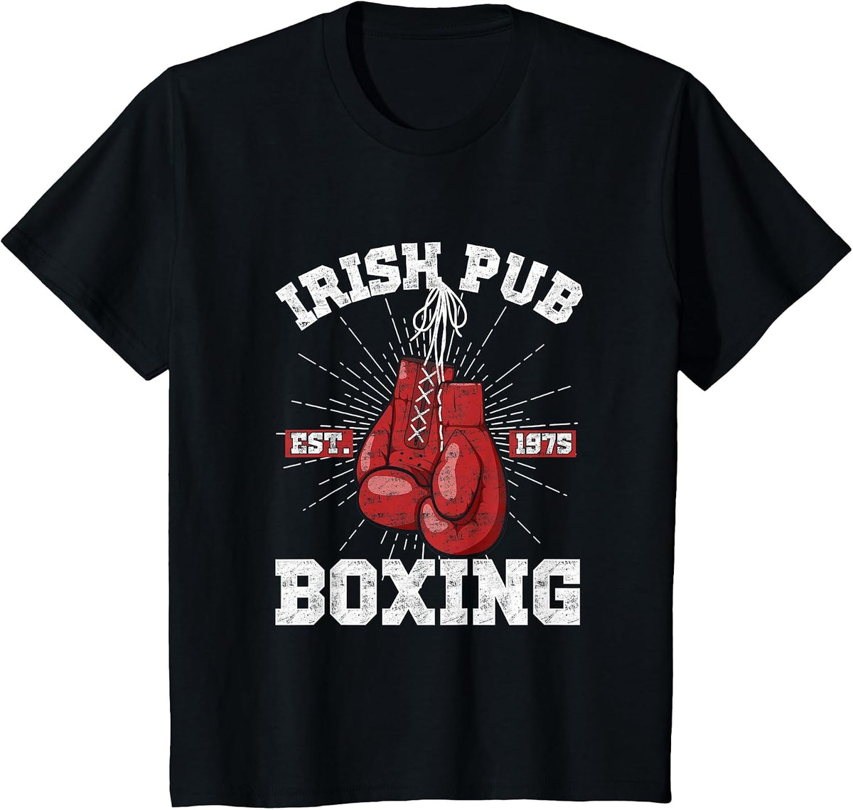 Vintage Irish Pub Est 1975 Boxing Day T-Shirt - Black