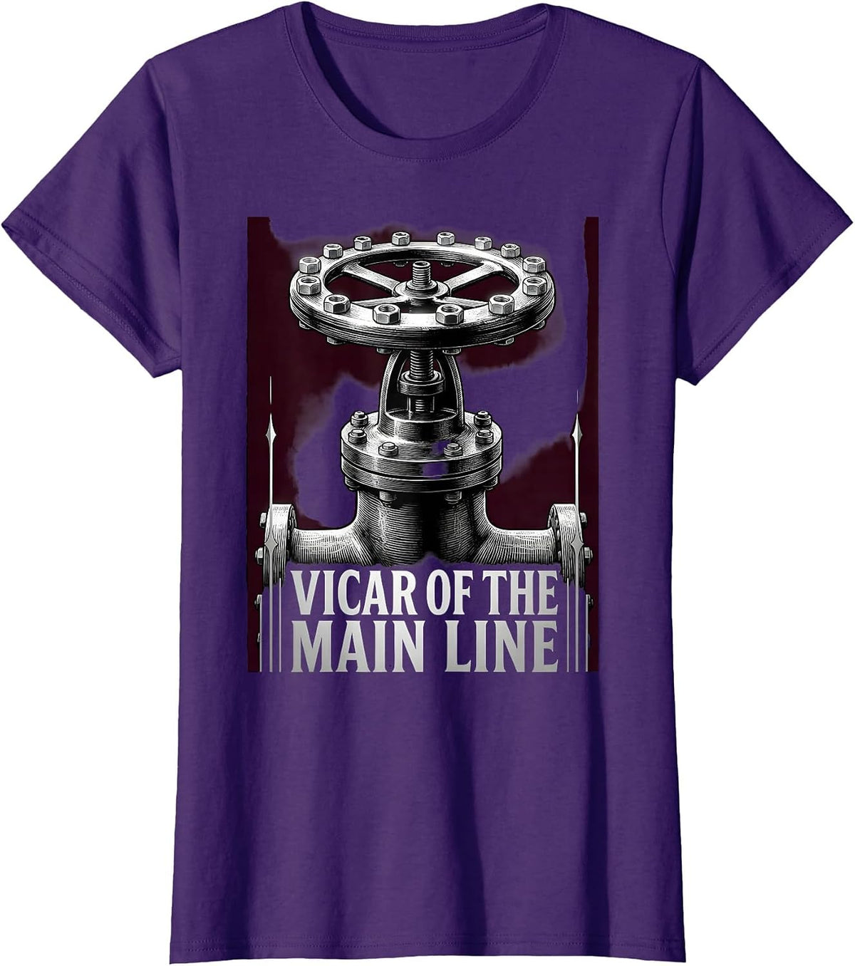 Women's Vicar Of The Main Line Gothic Funny Plumber Pipefitter Gift T-Shirt - Purple