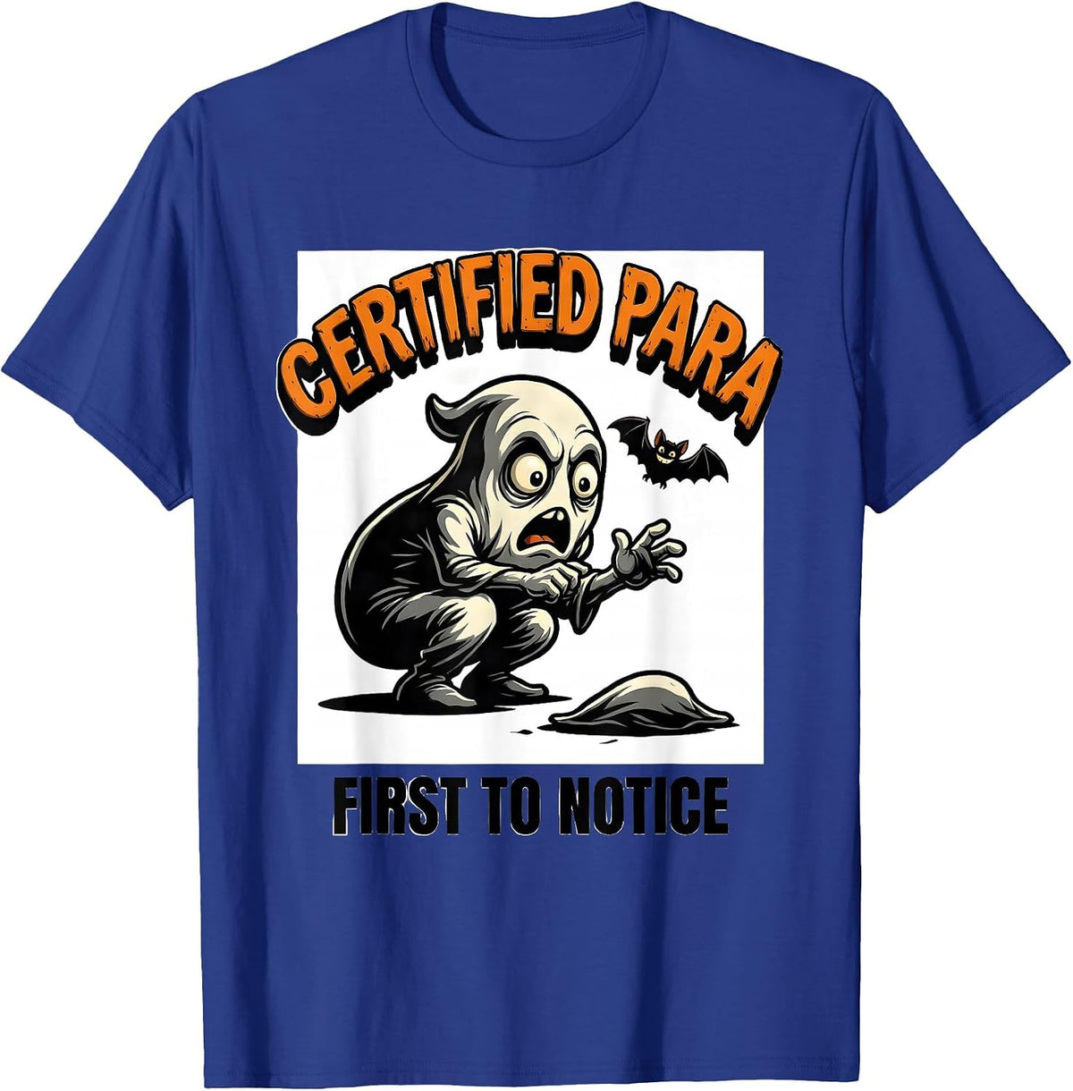 Men's Certified Para, First To Notice Funny Ghost Paraprofessional T-Shirt - Royal Blue