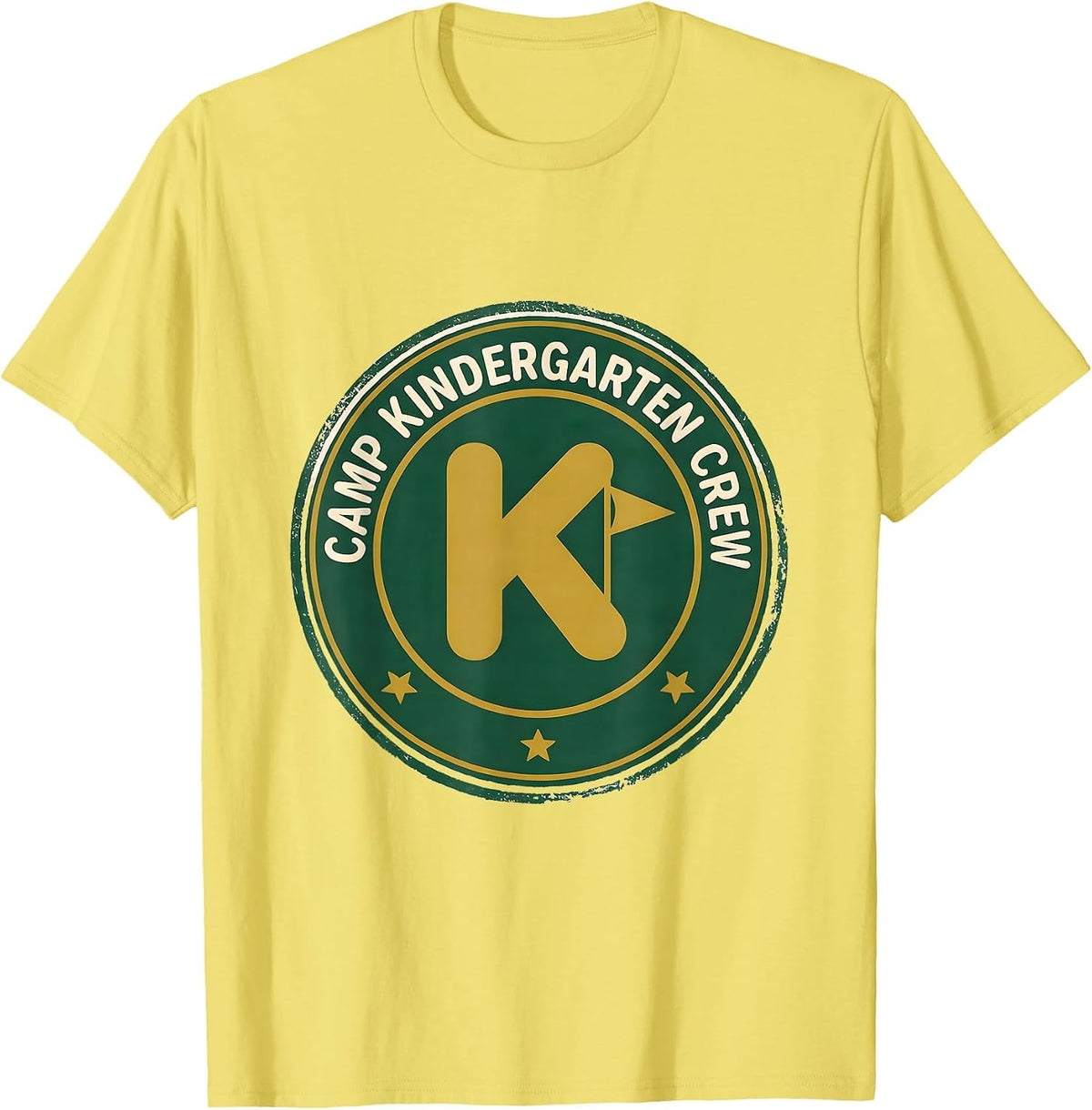 Men's Camp Kindergarten Crew Cute Kindergarten Teacher Back T-Shirt - Lemon Yellow