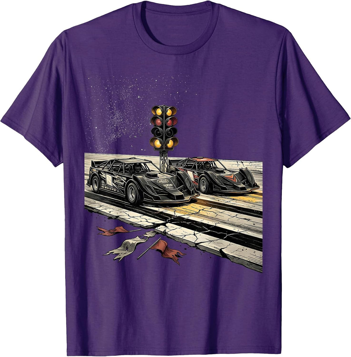 Men's Sprint Cars Patriotic RC Racer American Flag Hobbyist T-Shirt - Purple