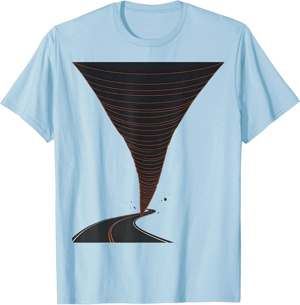 Men's Tornado Funnel Minimalist Storm Chaser Enthusiast T-Shirt - Baby Blue