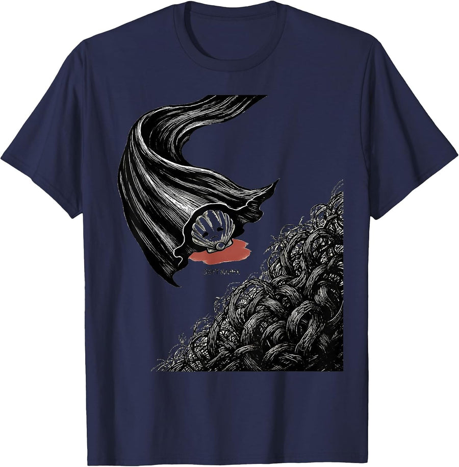 Soft Kappa Horror Kawaii Goth Anime Aesthetic T-Shirt - Navy Blue