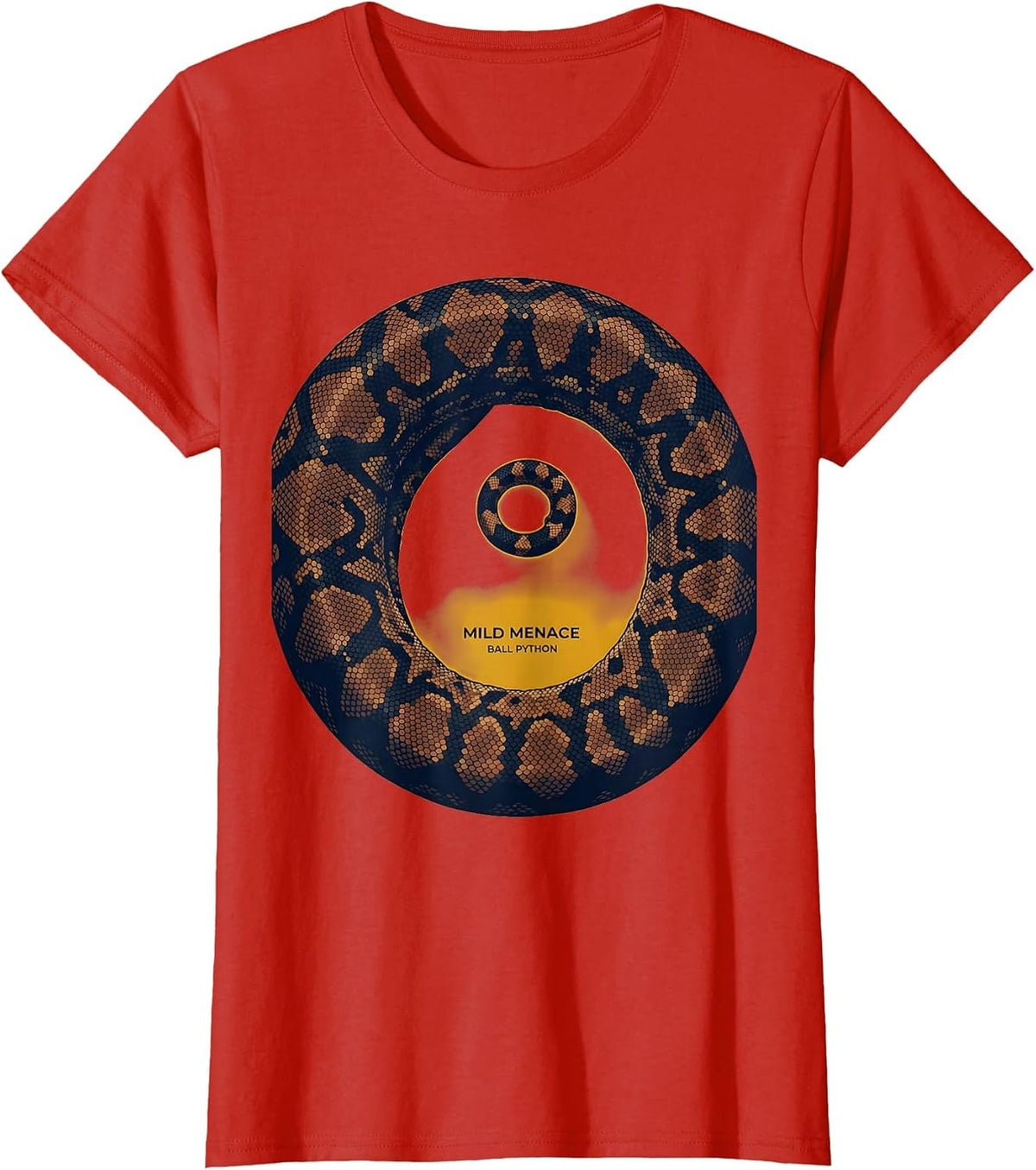 Mild Menace Ball Python Snake Lover Meme Humor T-Shirt - Red