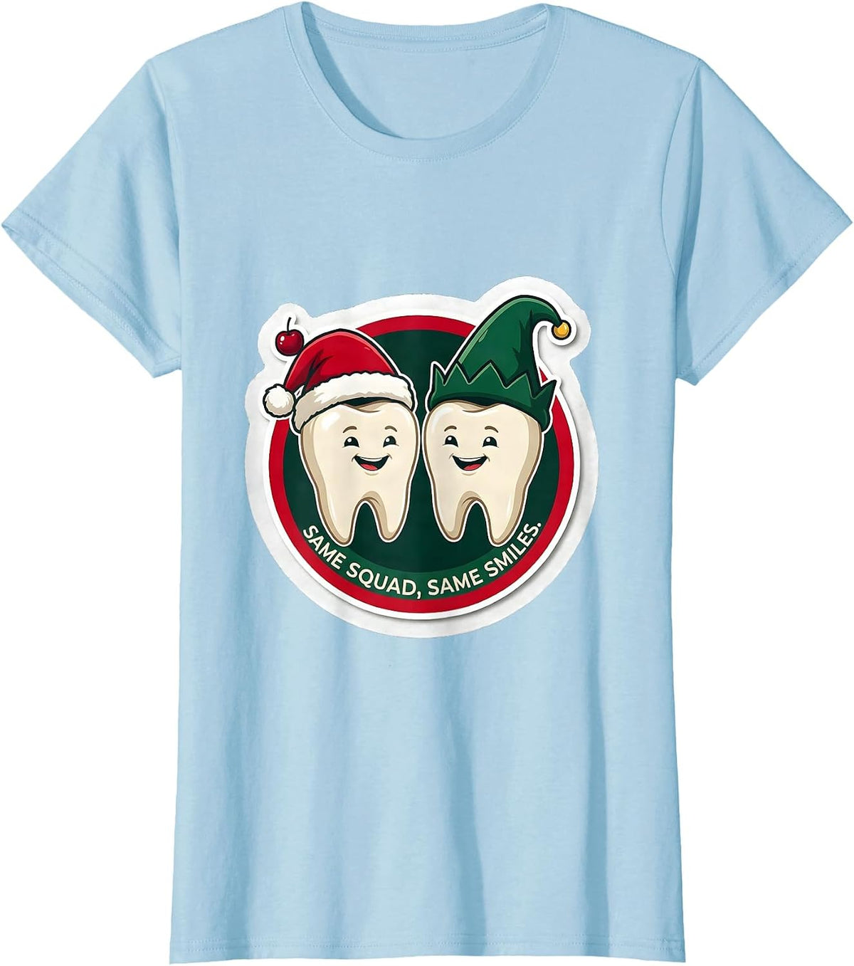 Same Squad, Same Smiles Funny Dental Christmas Dental Team T-Shirt - Baby Blue