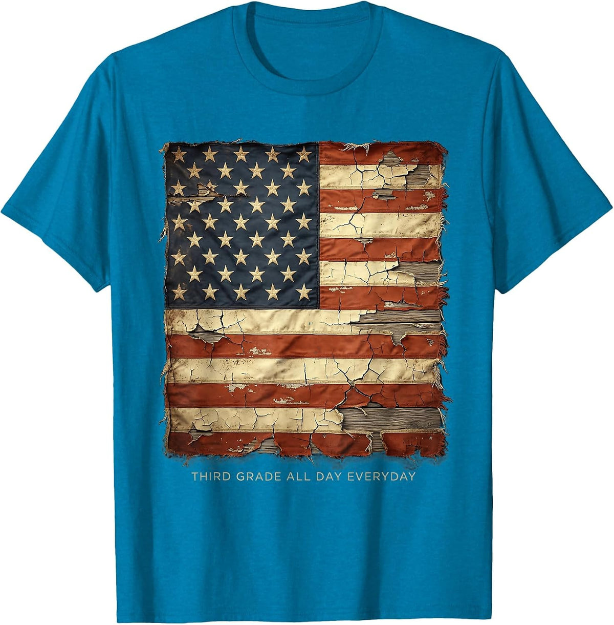 Third Grade All Day Everyday Teacher Design T-Shirt - Sapphire Blue