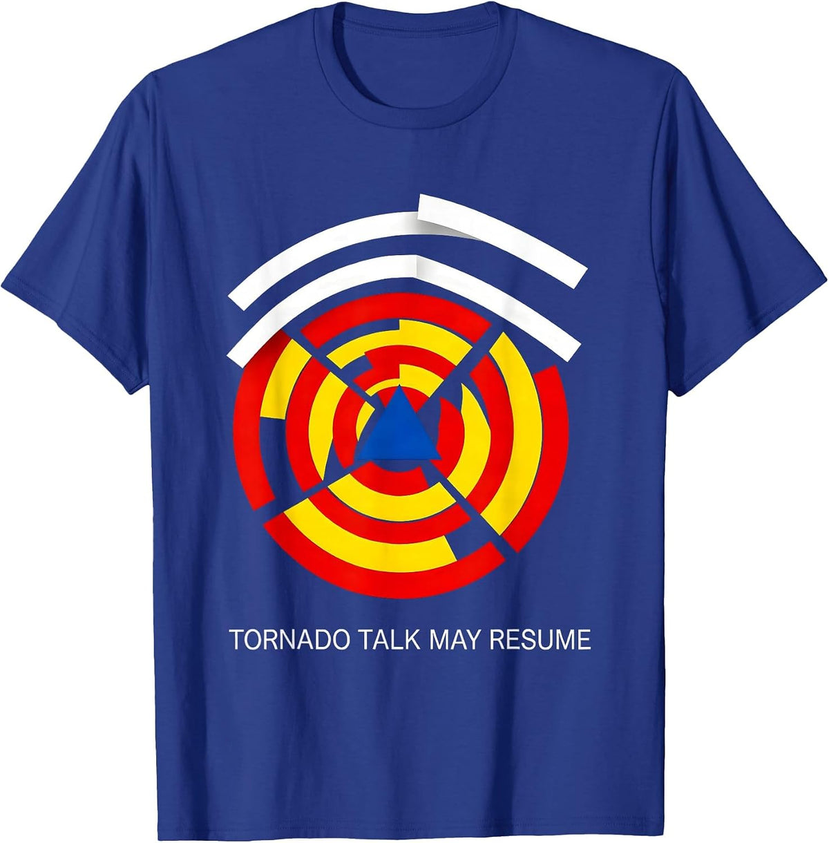 Tornado Talk May Resume Bauhaus Modernist Storm Chaser T-Shirt - Royal Blue