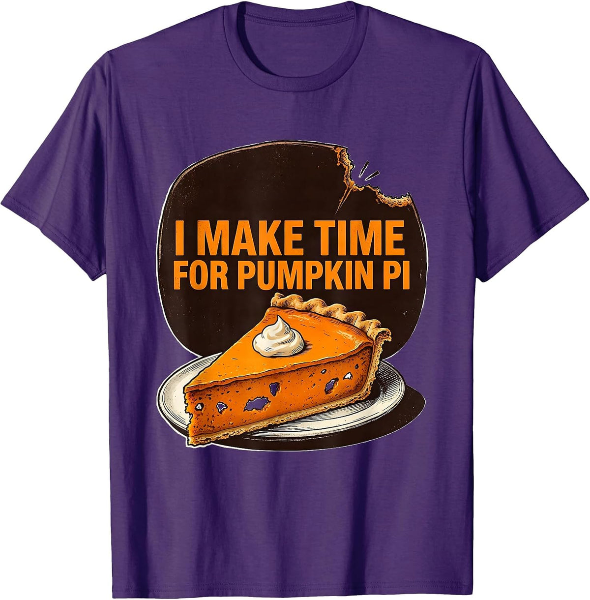 Men's I Make Time For Pumpkin Pi Funny Thanksgiving Pumpkin Pie T-Shirt - Purple