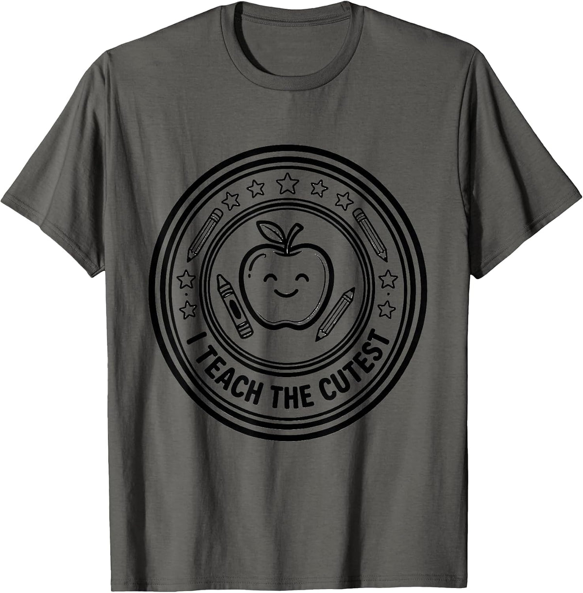 I Teach The Cutest Kindergarten Teacher Design T-Shirt - Asphalt Grey